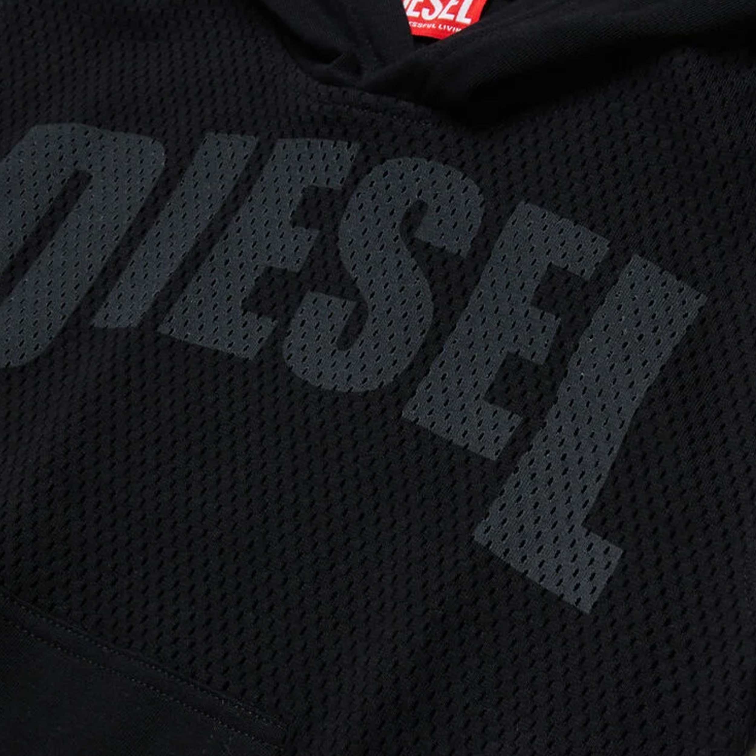 Felpa Nera Smanicata Smesh Over Firmata DIESEL