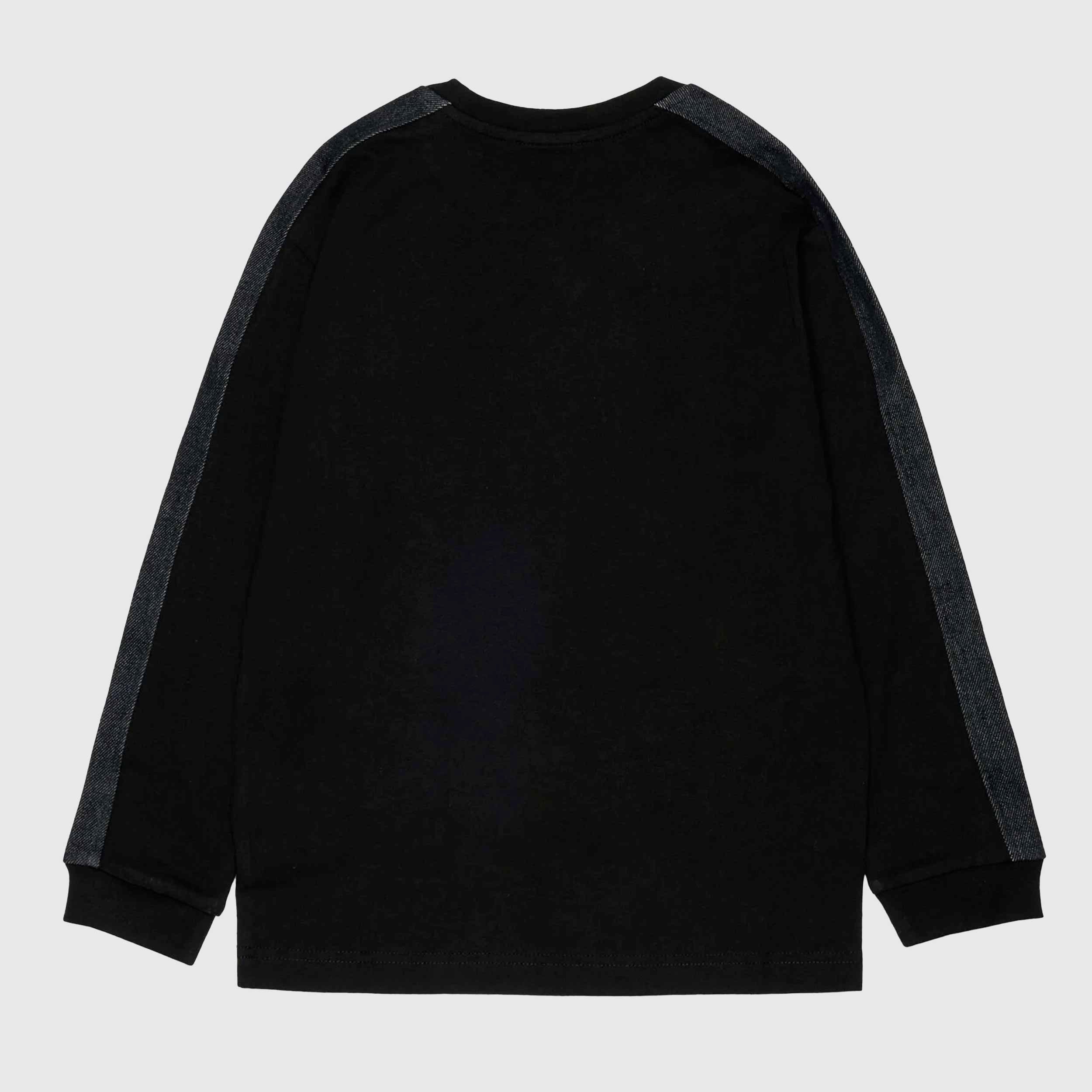 T-shirt Nera a Manica Lunga per Ragazzo Firmata DIESEL