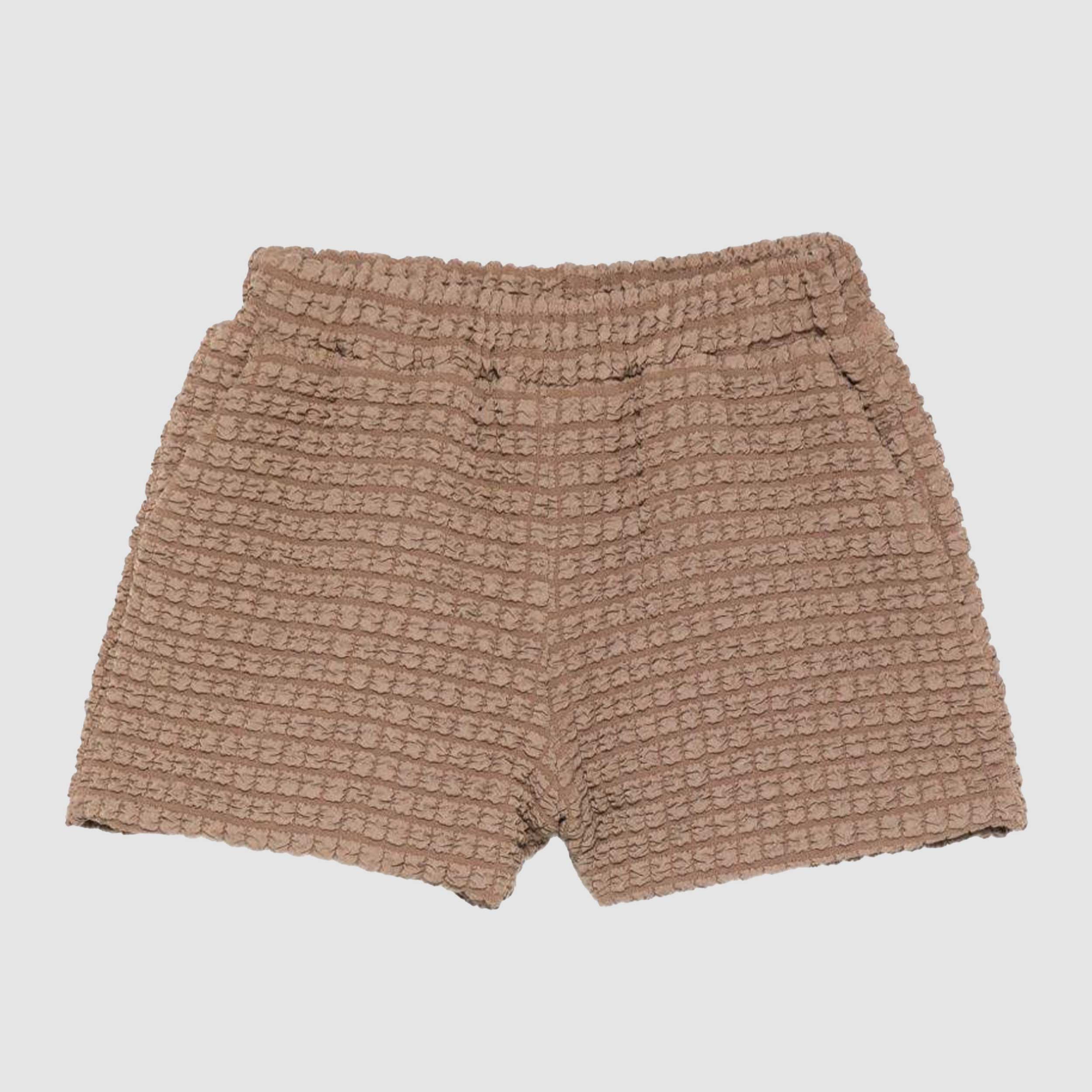 Shorts Marroni con Finitura Firmati DOUUOD