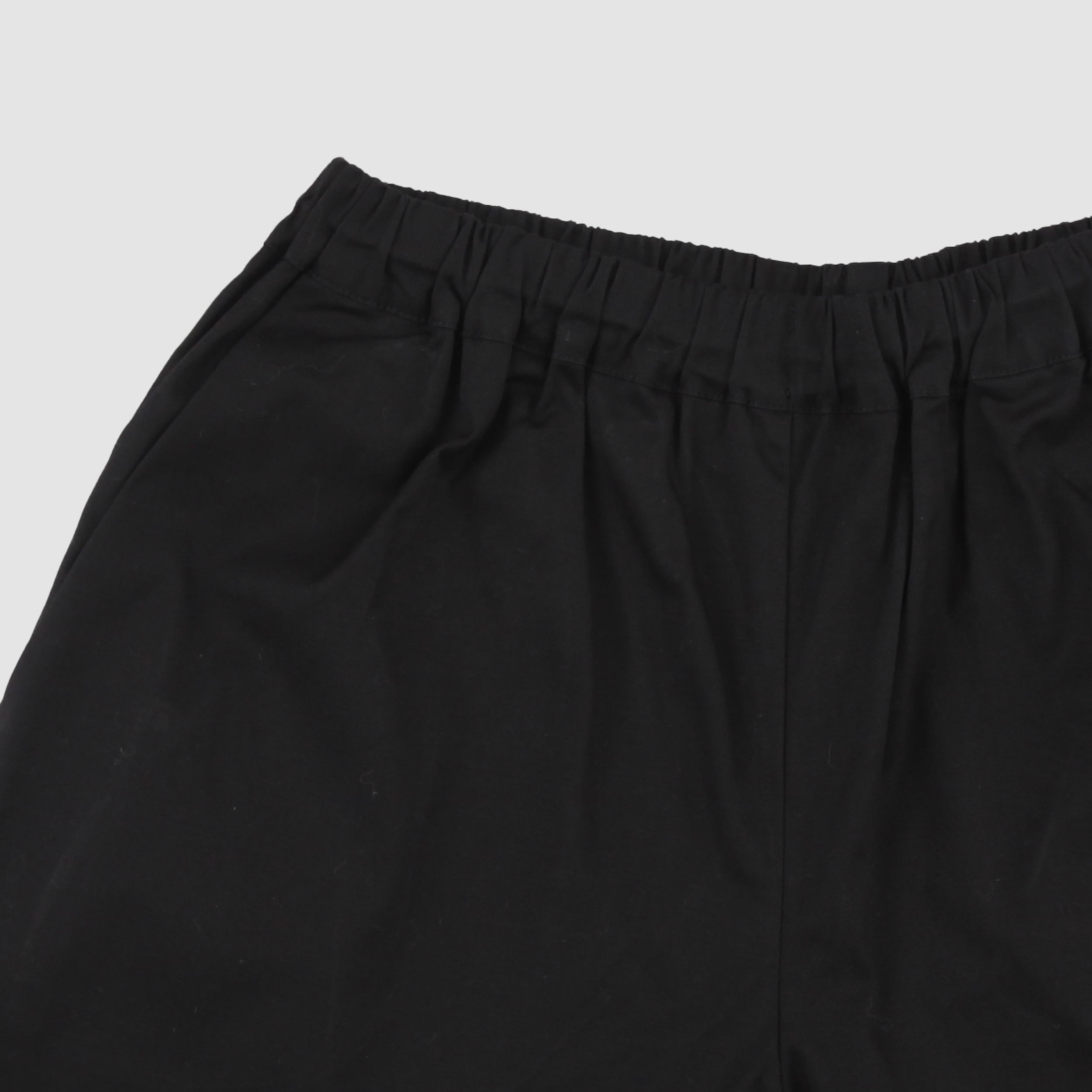 Black Bermuda Shorts with Small White Writing by DOUUOD