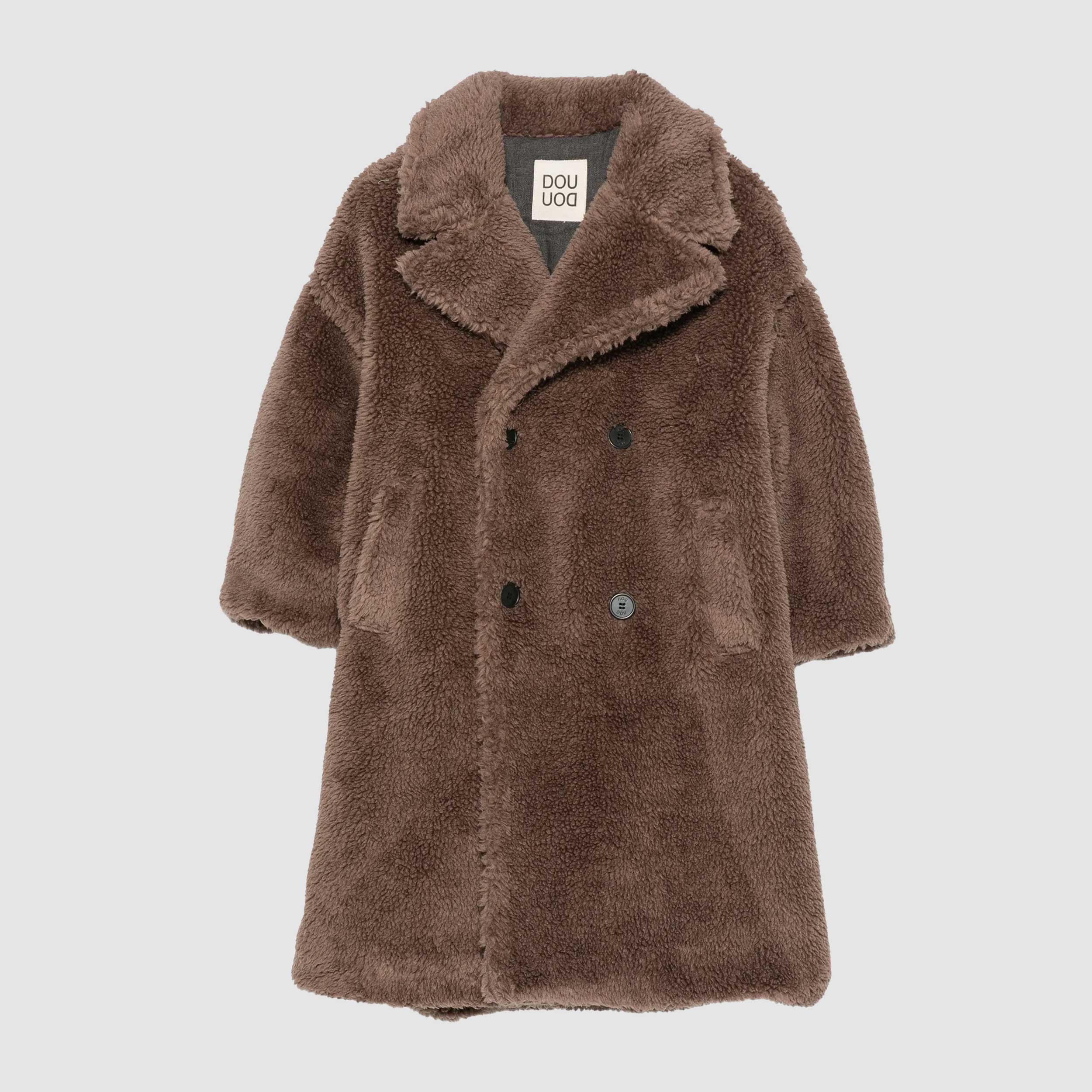 Cappotto Marrone in Tessuto Orsetto Firmato DOUUOD