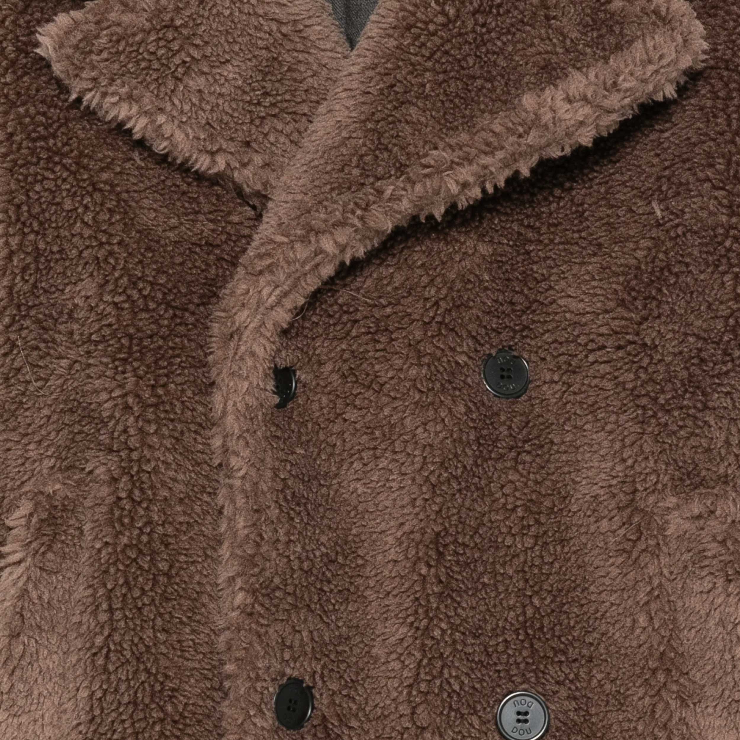 Cappotto Marrone in Tessuto Orsetto Firmato DOUUOD