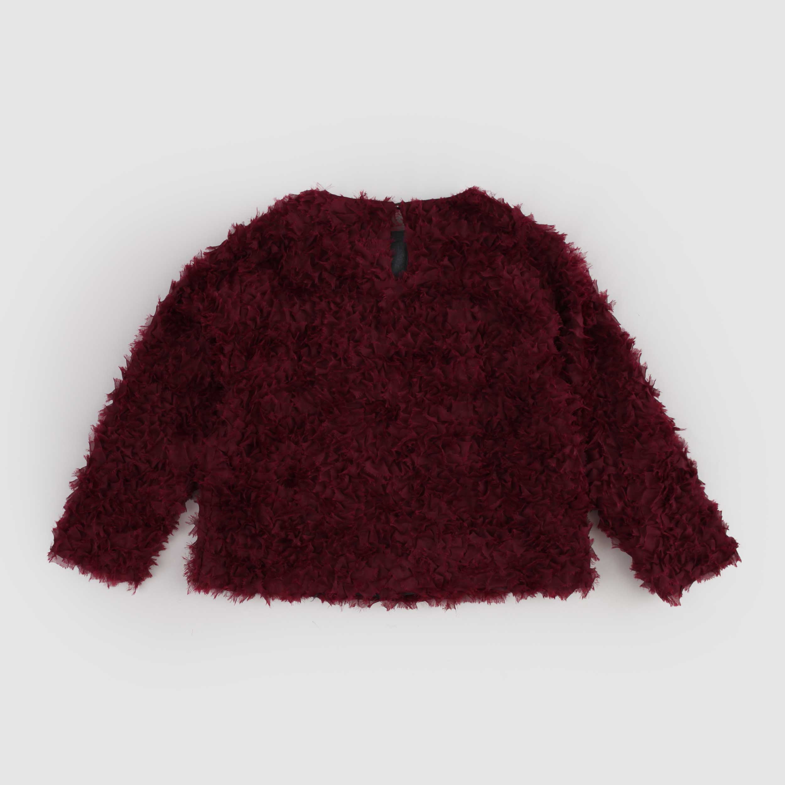 Bordeaux sweater with Tulle in Relief for Girl by DOUUOD