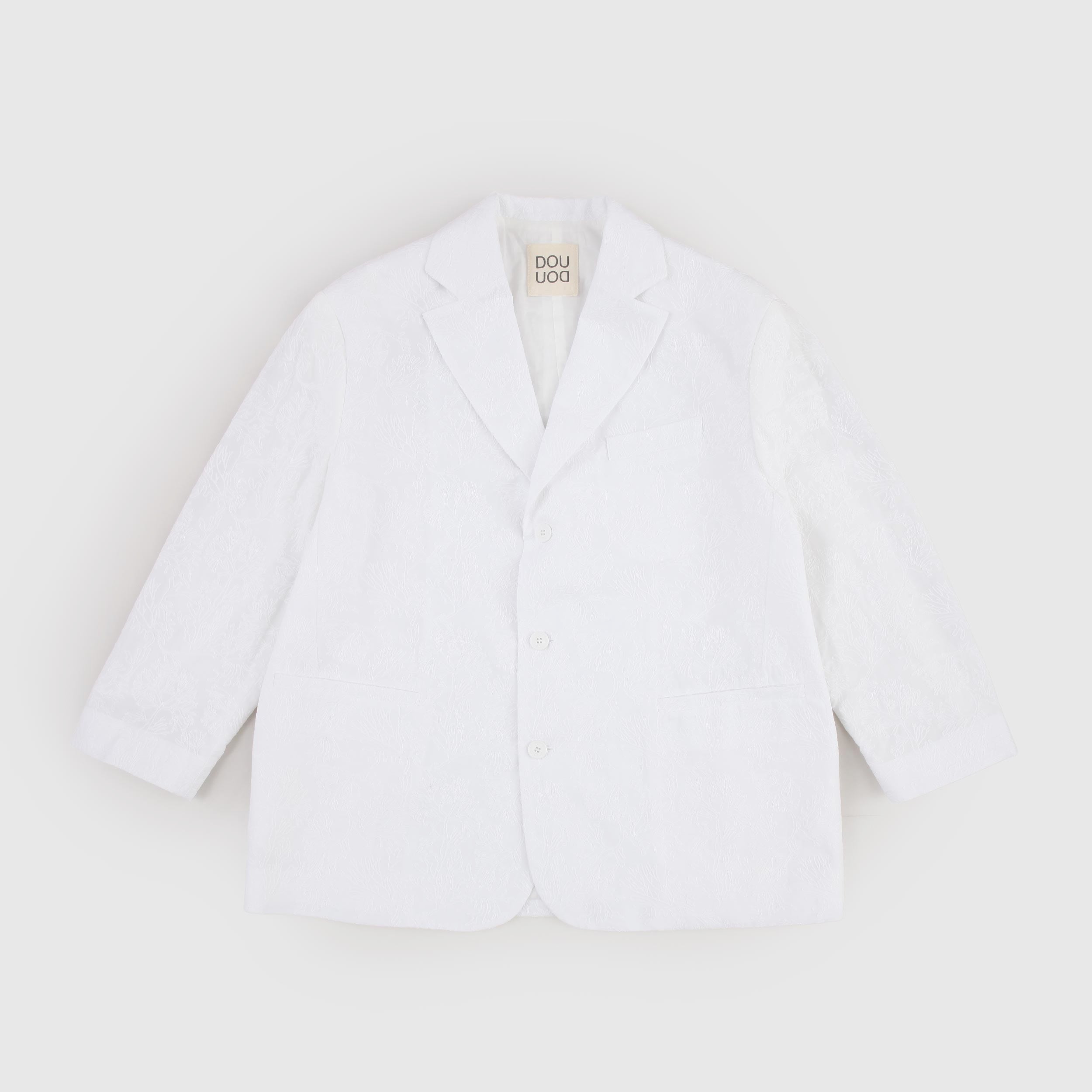 Giacca Bianca con Logo a Rilievo Firmata DOUUOD