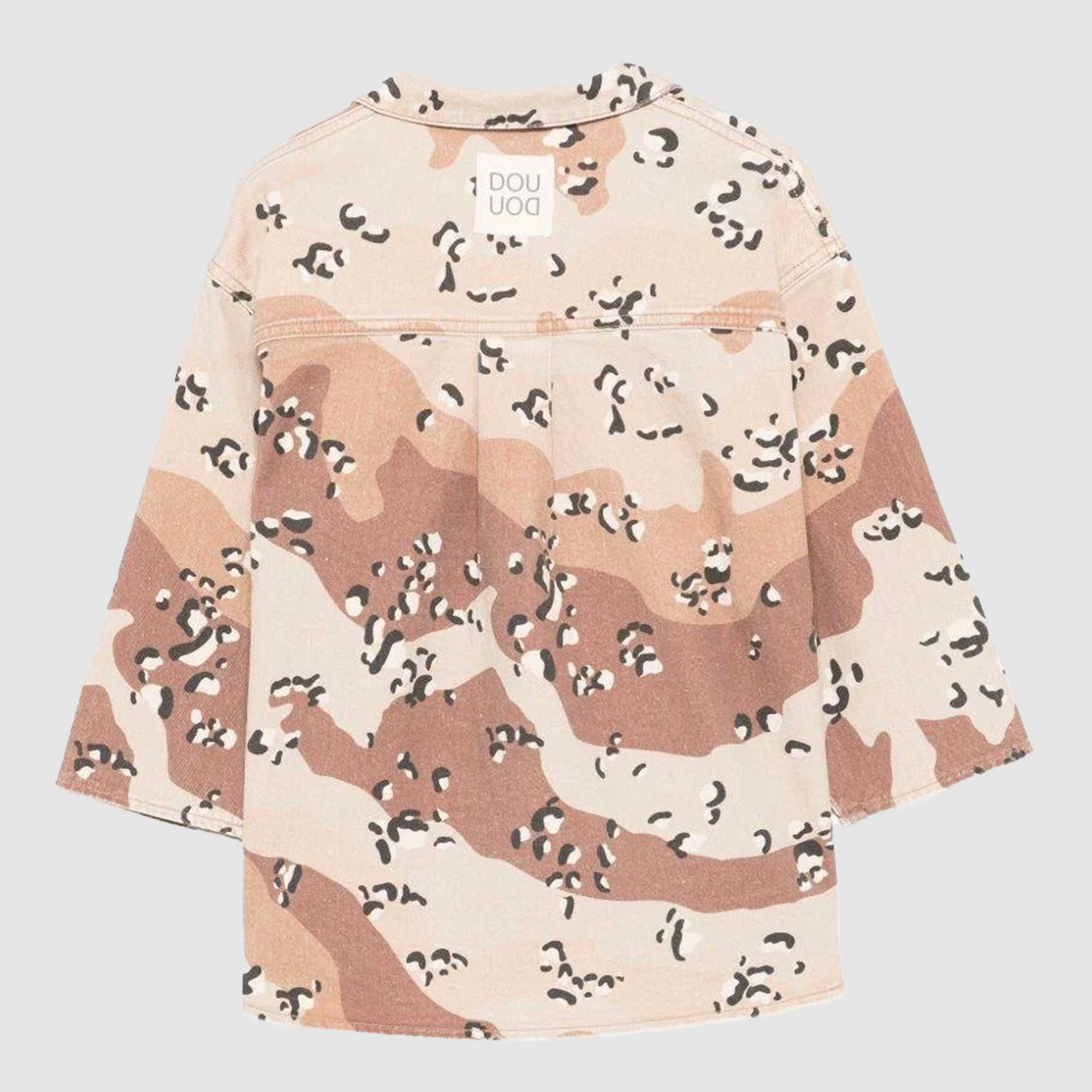 Giacca Beige con Effetto Camouflage Firmata DOUUOD
