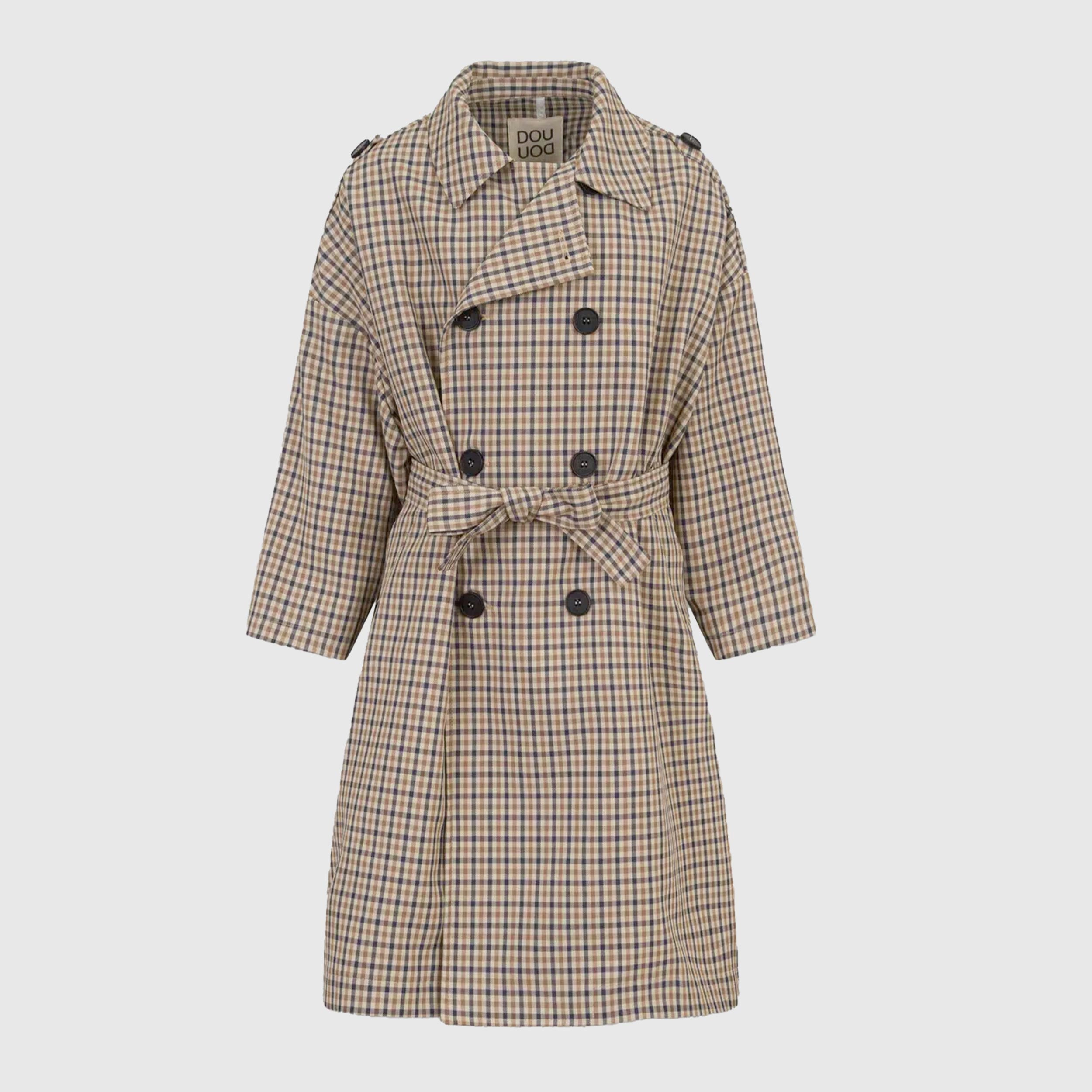 Impermeabile Fantasia Beige e Blu Firmato DOUUOD