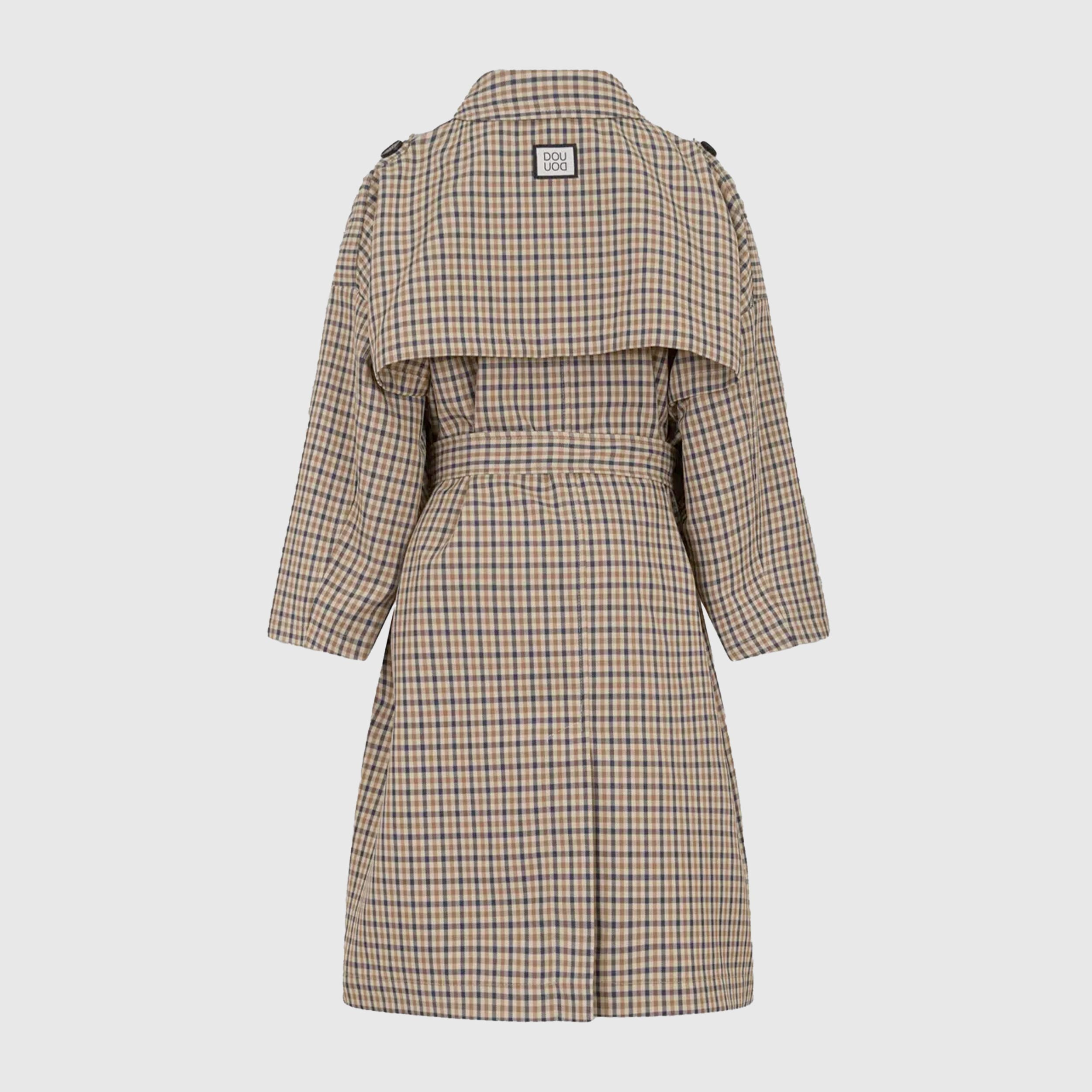 Impermeabile Fantasia Beige e Blu Firmato DOUUOD