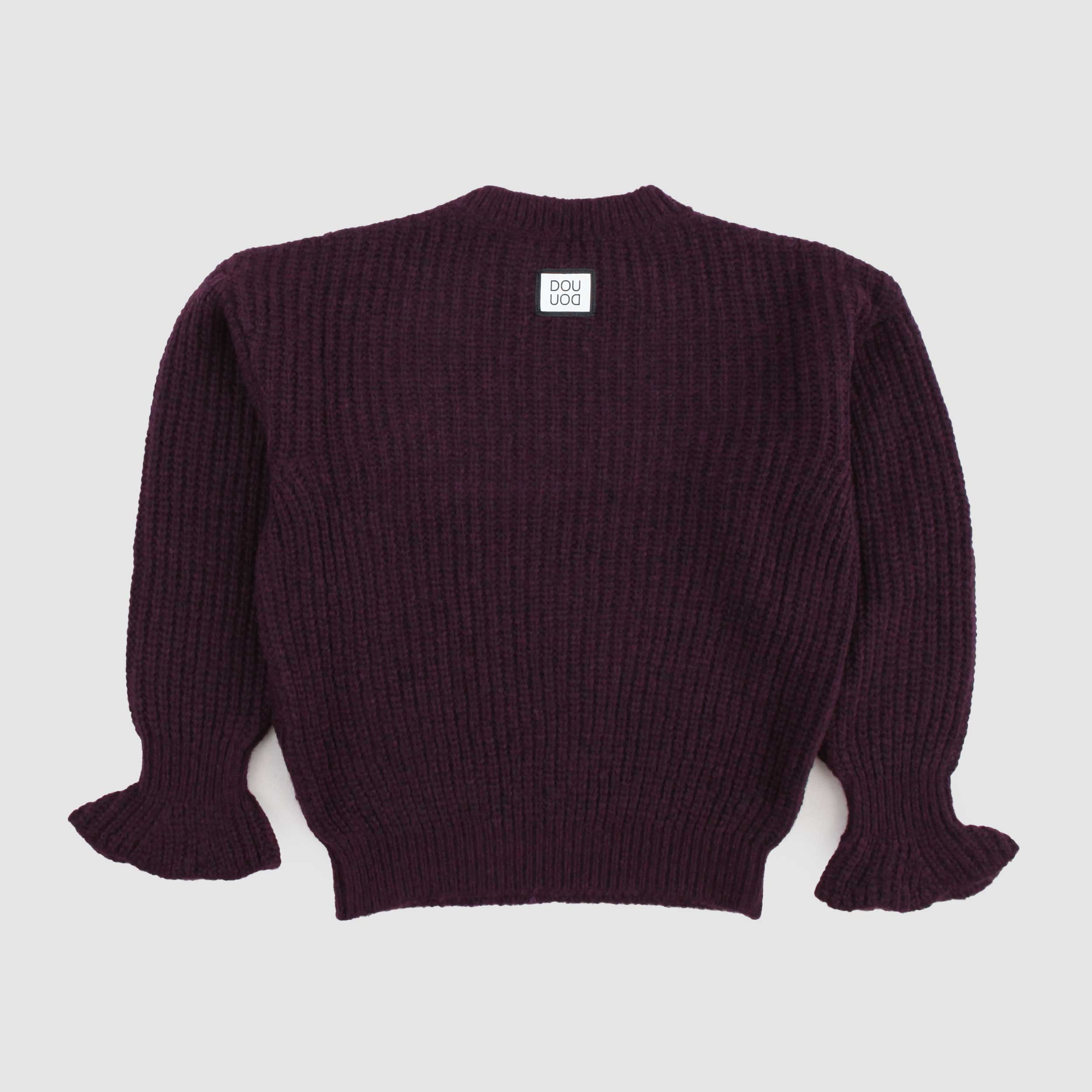 Purple Crewneck with Ruffles Signed DOUUOD