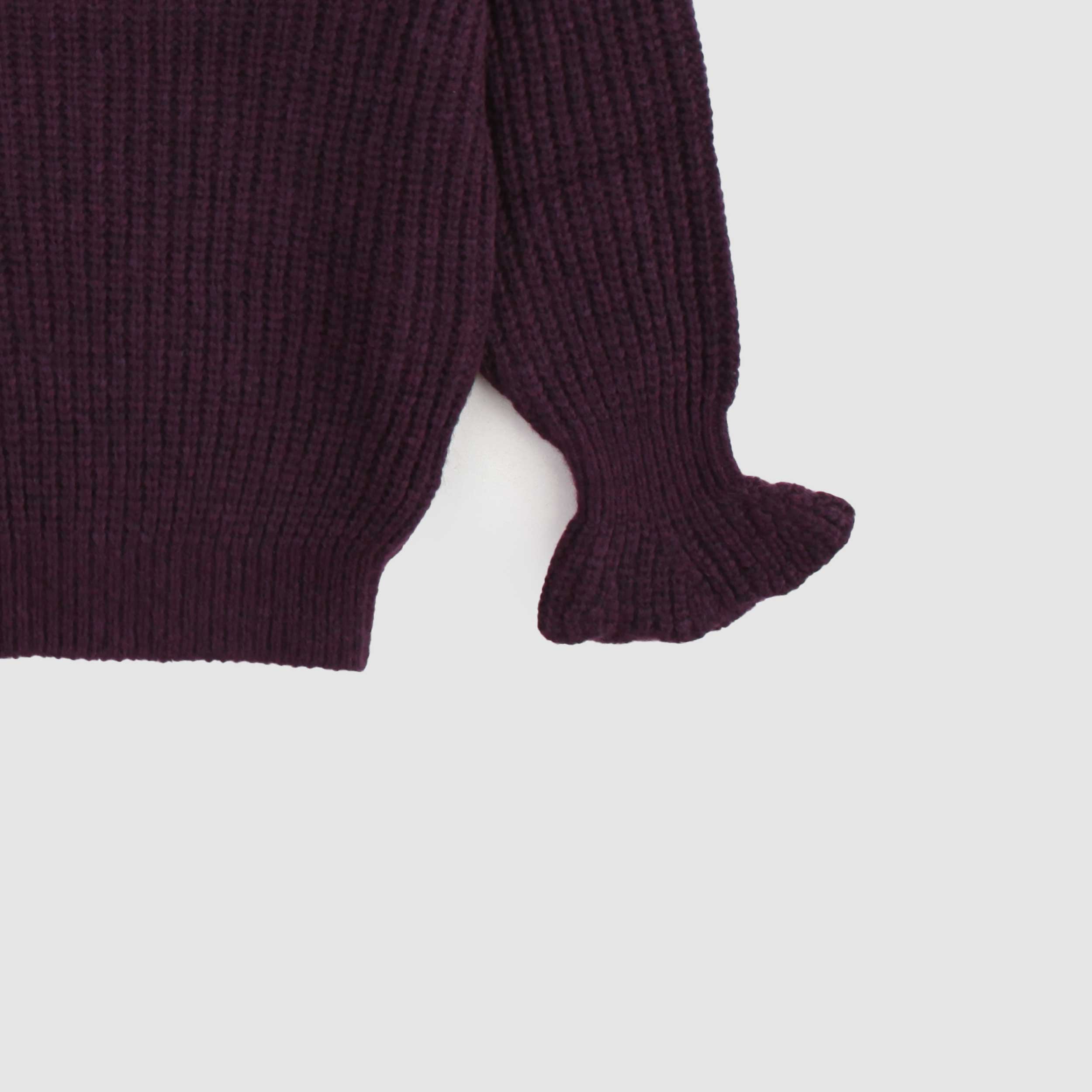 Purple Crewneck with Ruffles Signed DOUUOD