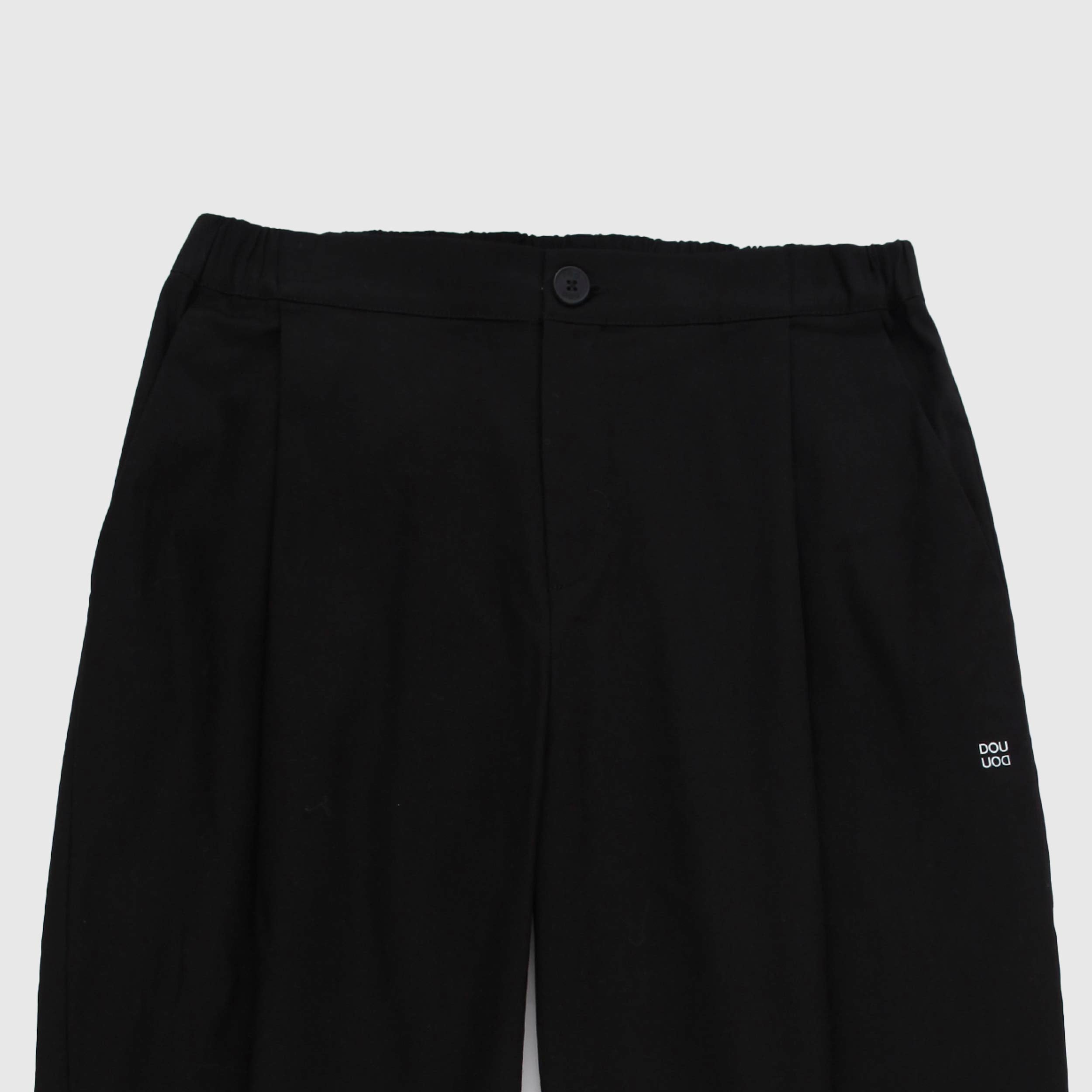 Black Egg-Style Trousers by DOUUOD