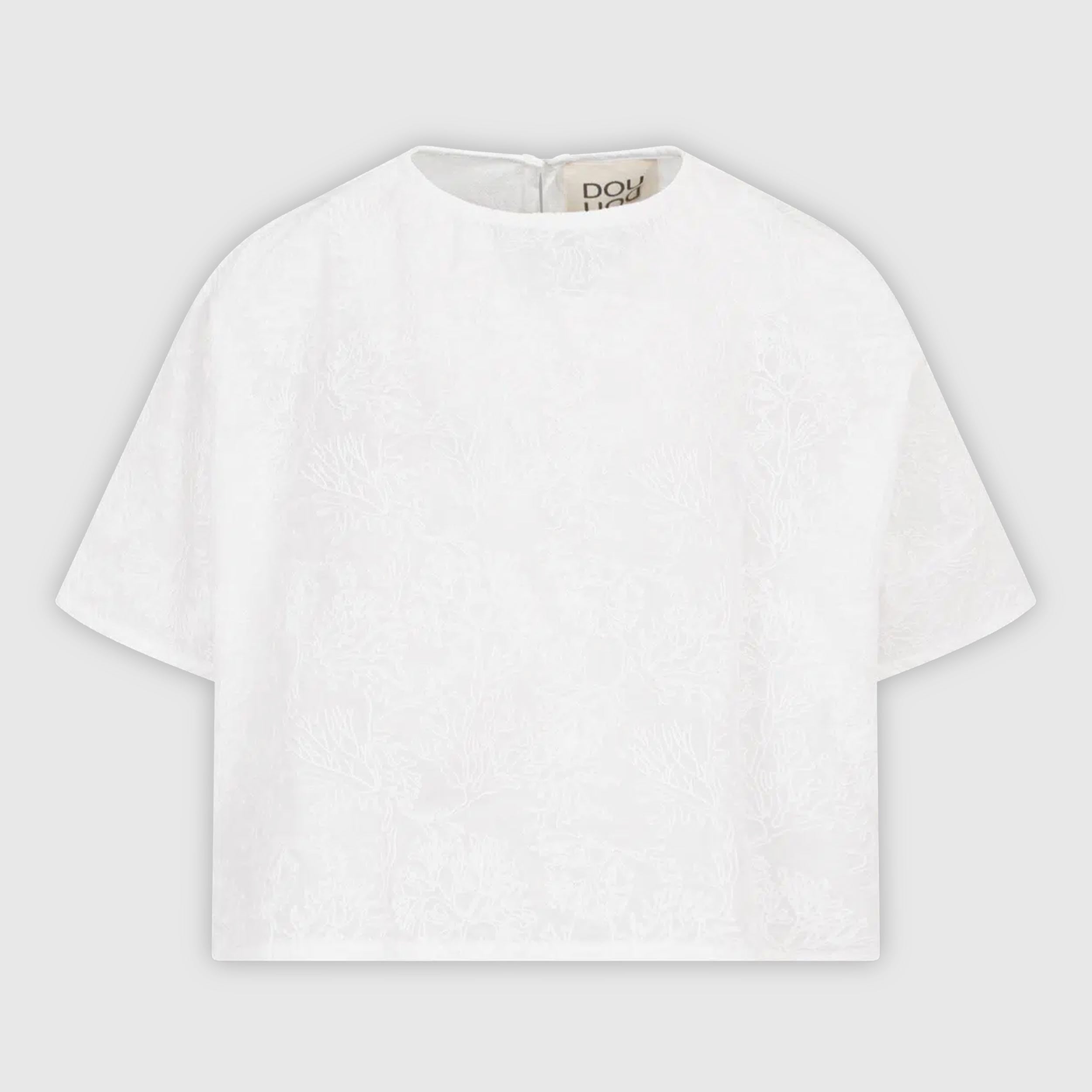 T-shirt Bianca Tessuto Damascato Firmata DOUUOD