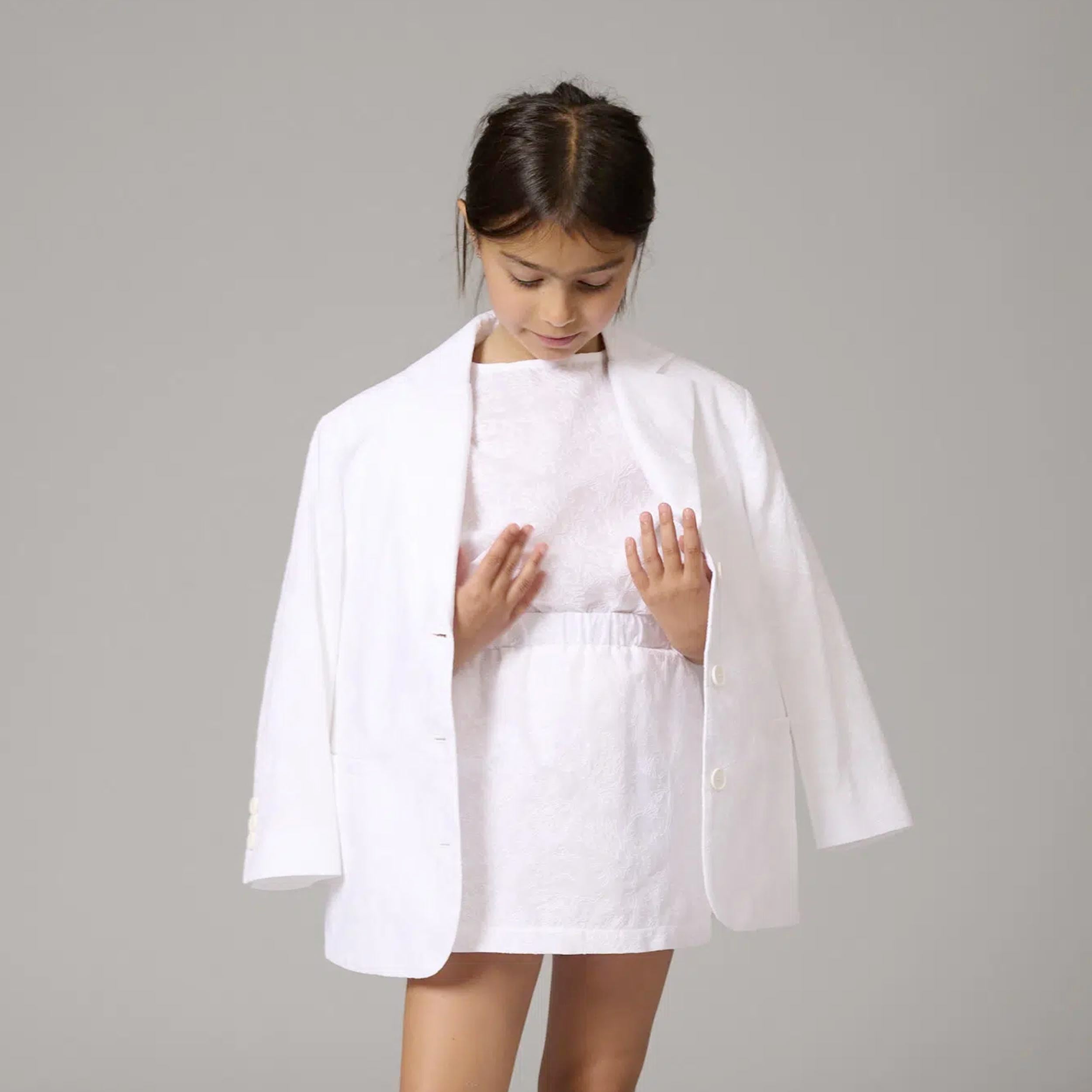 T-shirt Bianca Tessuto Damascato Firmata DOUUOD