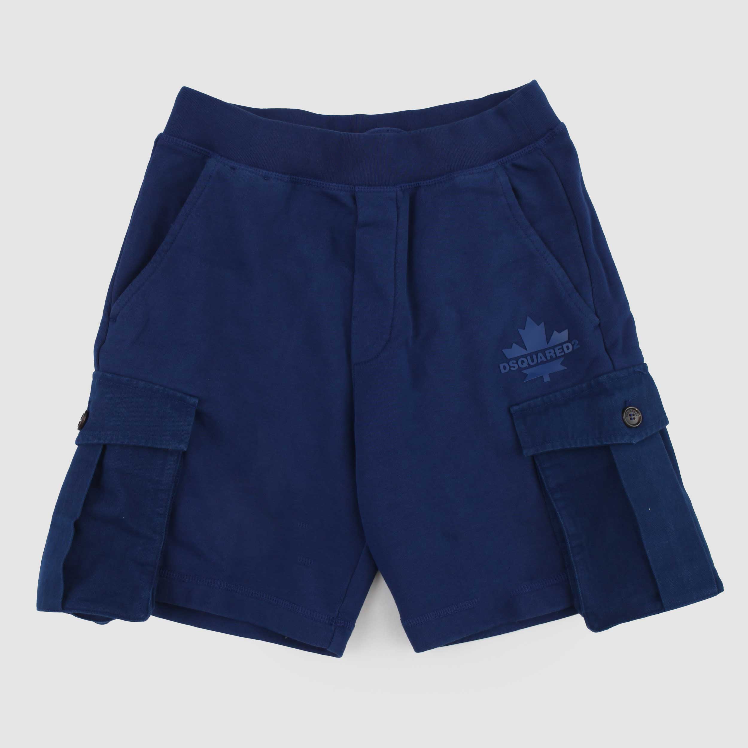 Bermuda Indaco con Logo Gommato Firmato DSQUARED2