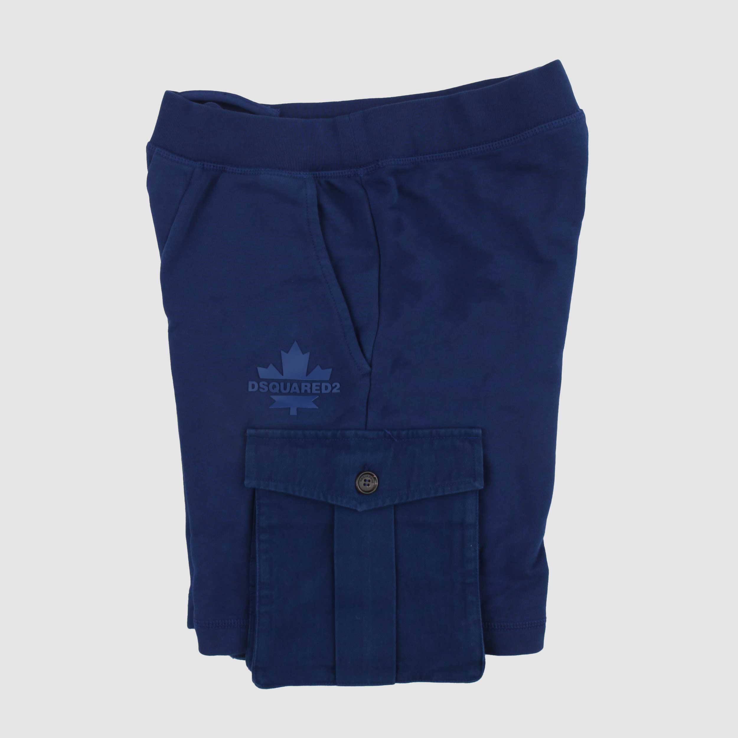 Bermuda Indaco con Logo Gommato Firmato DSQUARED2