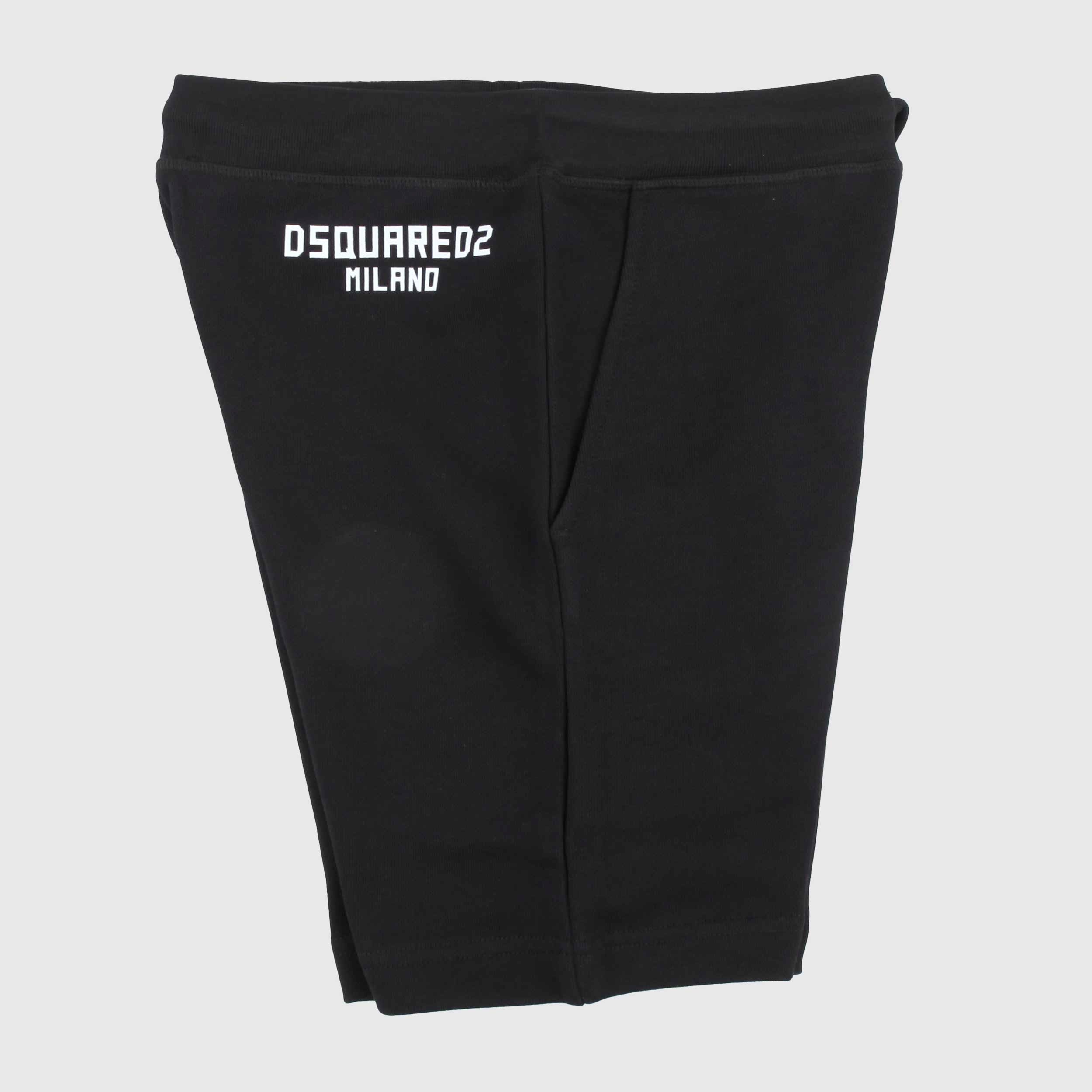 Bermuda con Stampa in Contrasto Bianco Firmato DSQUARED2