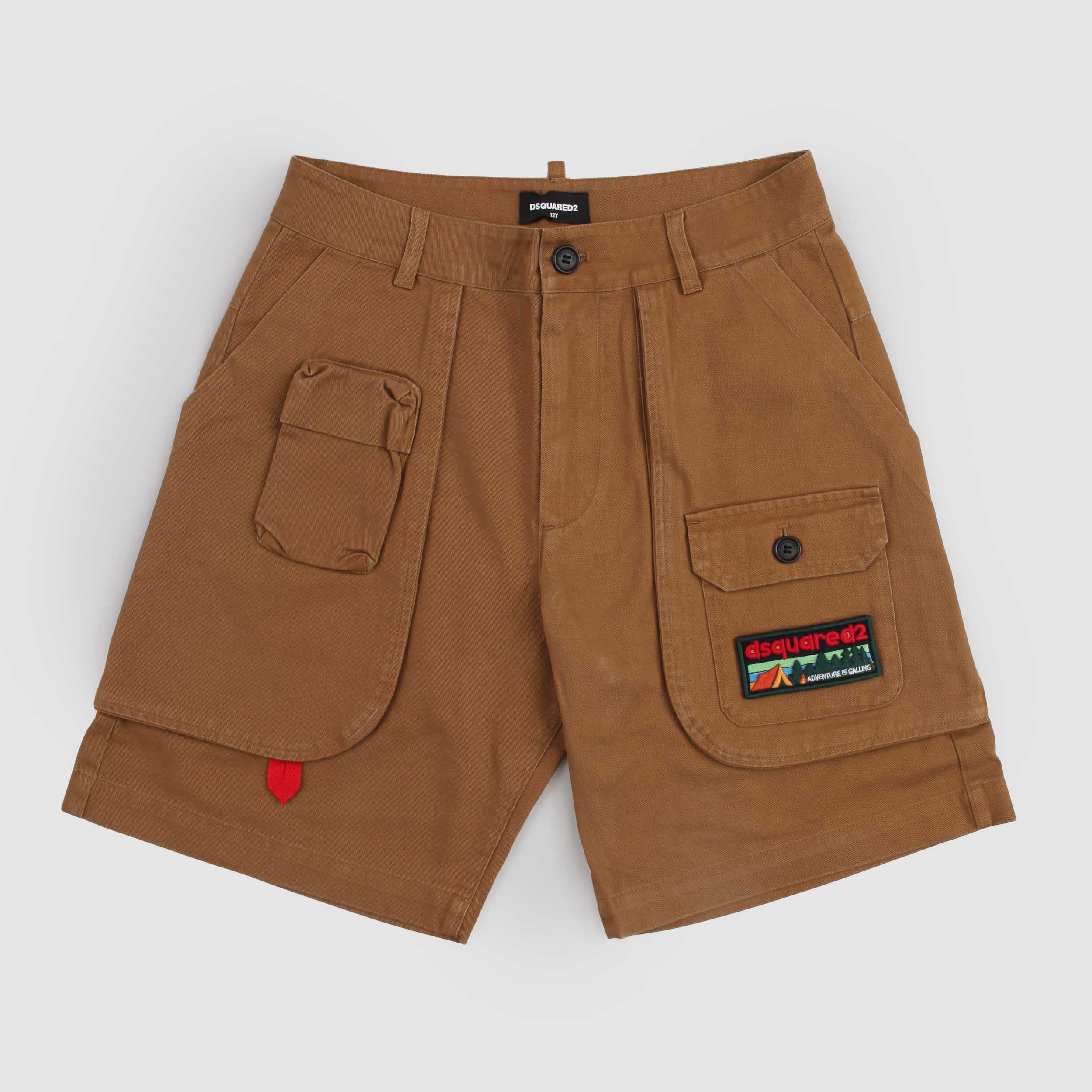 Bermuda Marrone Con Tasche Oblique Firmato DSQUARED2