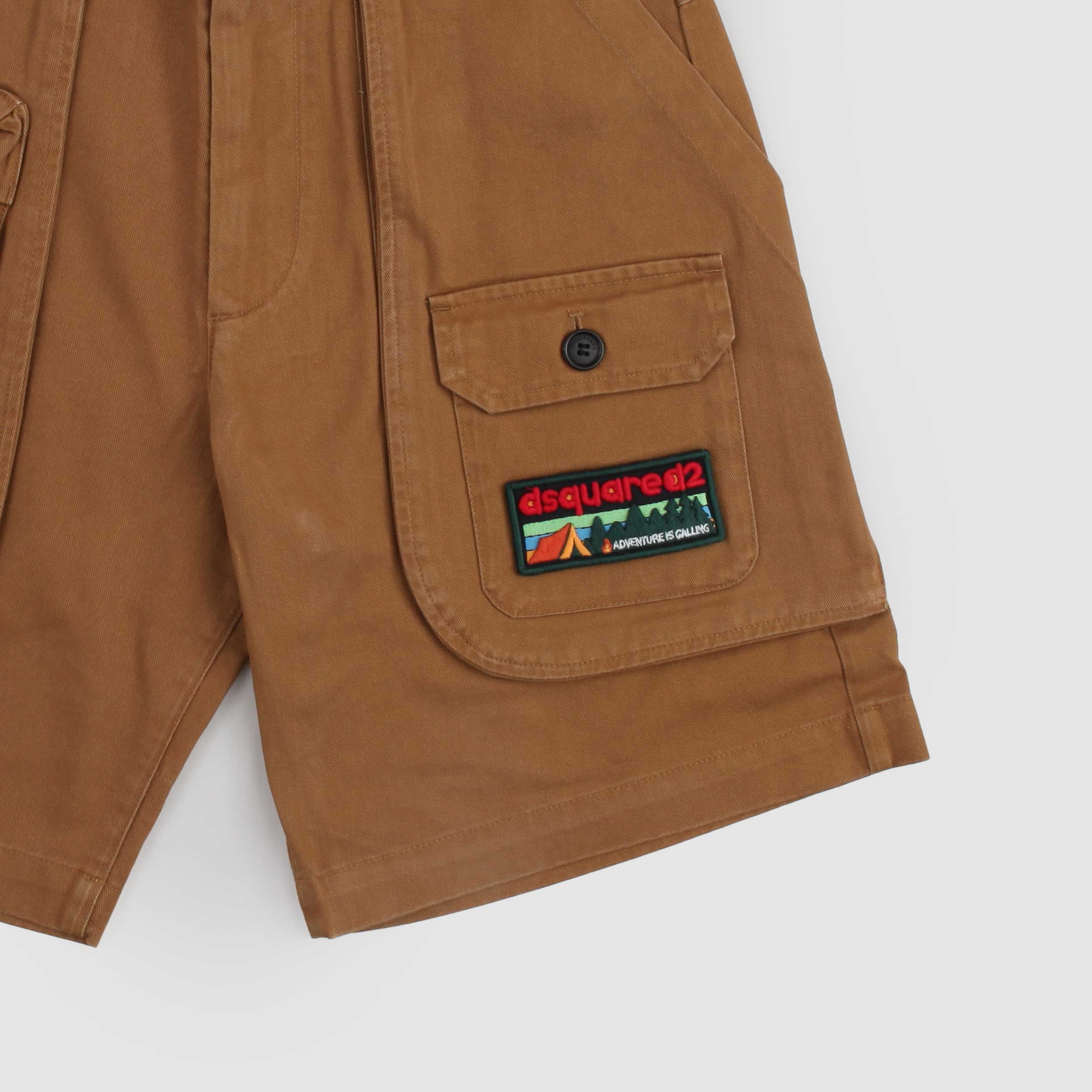 Bermuda Marrone Con Tasche Oblique Firmato DSQUARED2