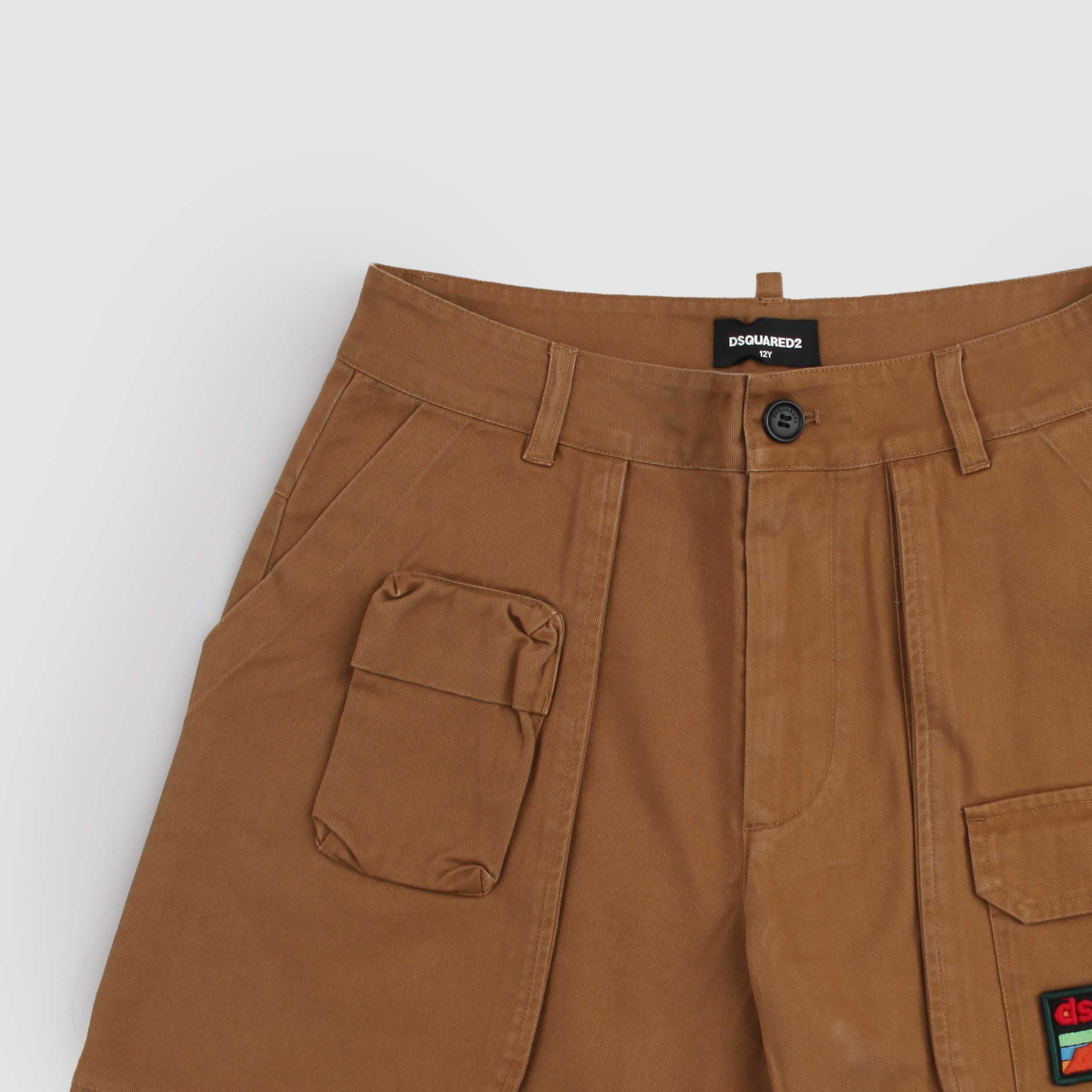 Bermuda Marrone Con Tasche Oblique Firmato DSQUARED2