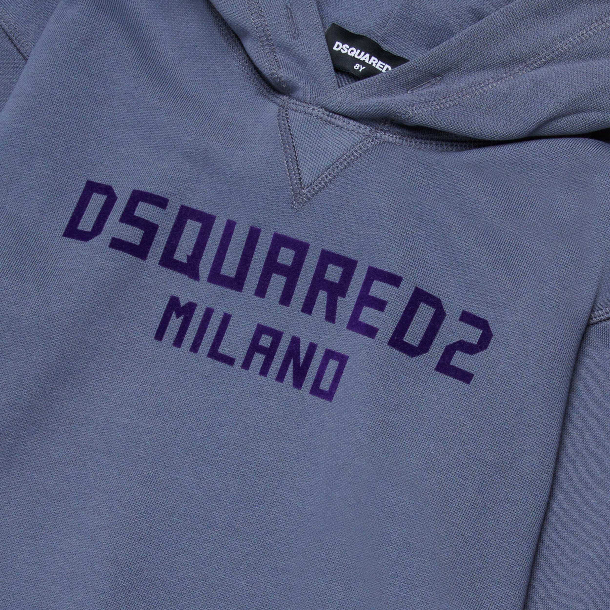 Felpa Grigio Scuro con Logo Firmata DSQUARED2