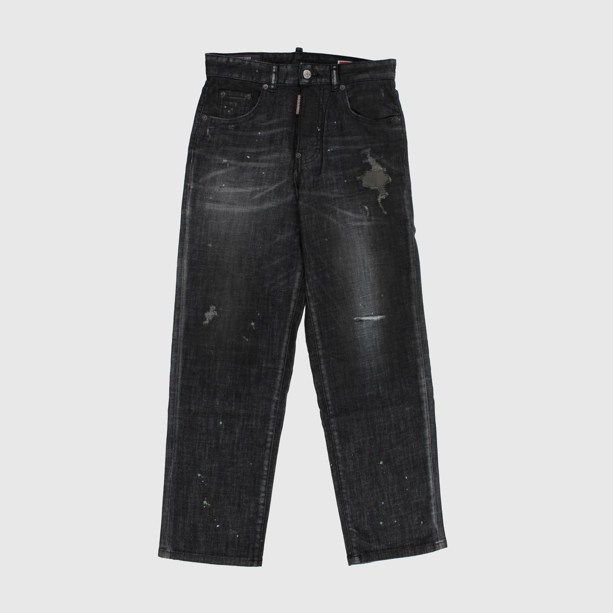 Jeans Black with Paint Details for Boy by DSQUARED2