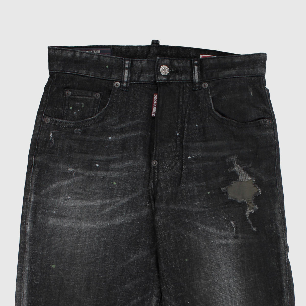 Jeans Black with Paint Details for Boy by DSQUARED2