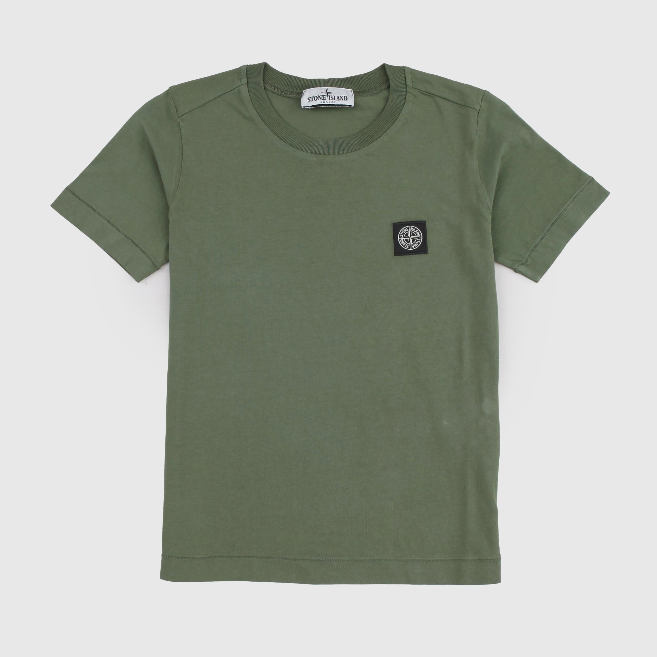 T-shirt Verde Oliva con Targhetta in Rilievo By STONE ISLAND