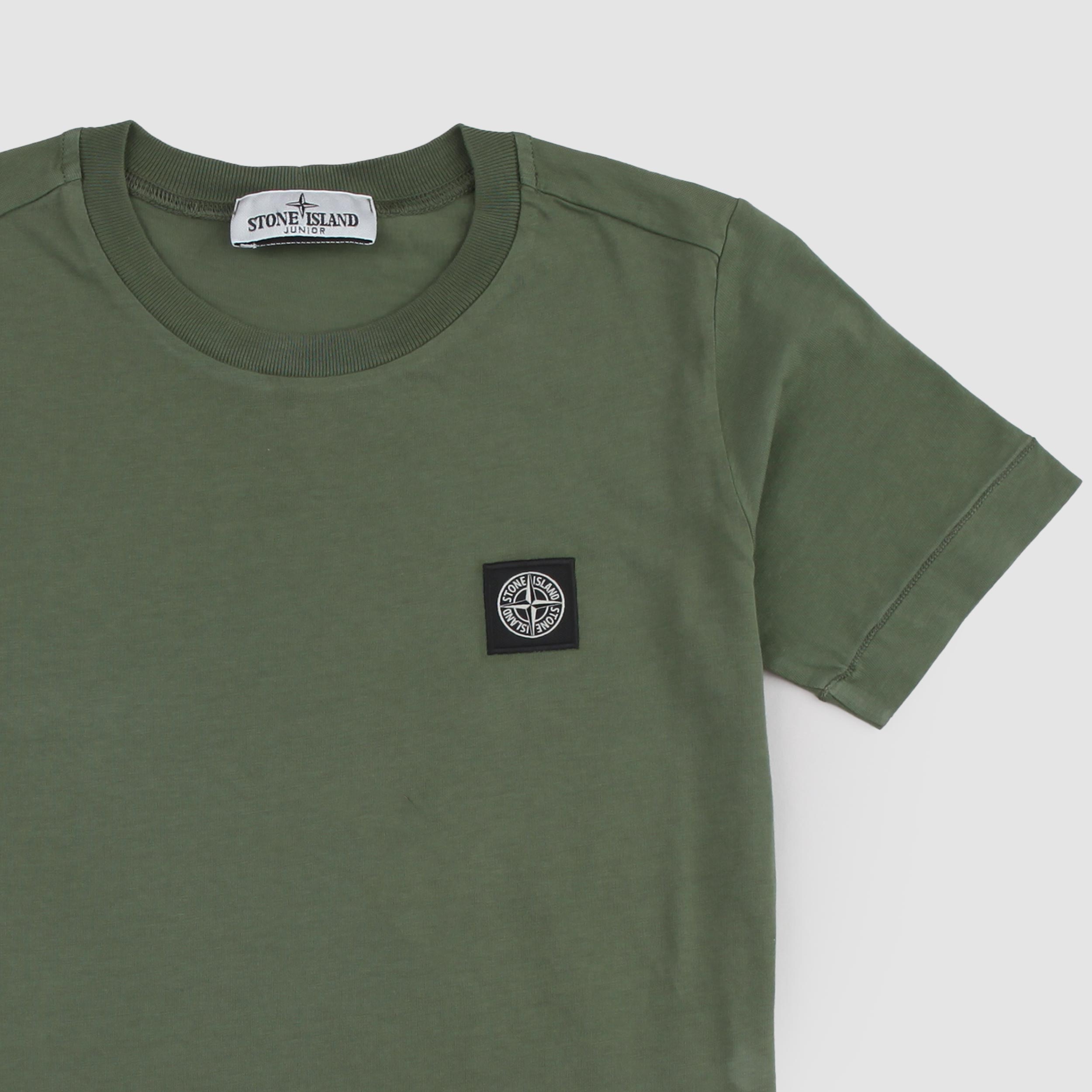 T-shirt Verde Oliva con Targhetta in Rilievo By STONE ISLAND