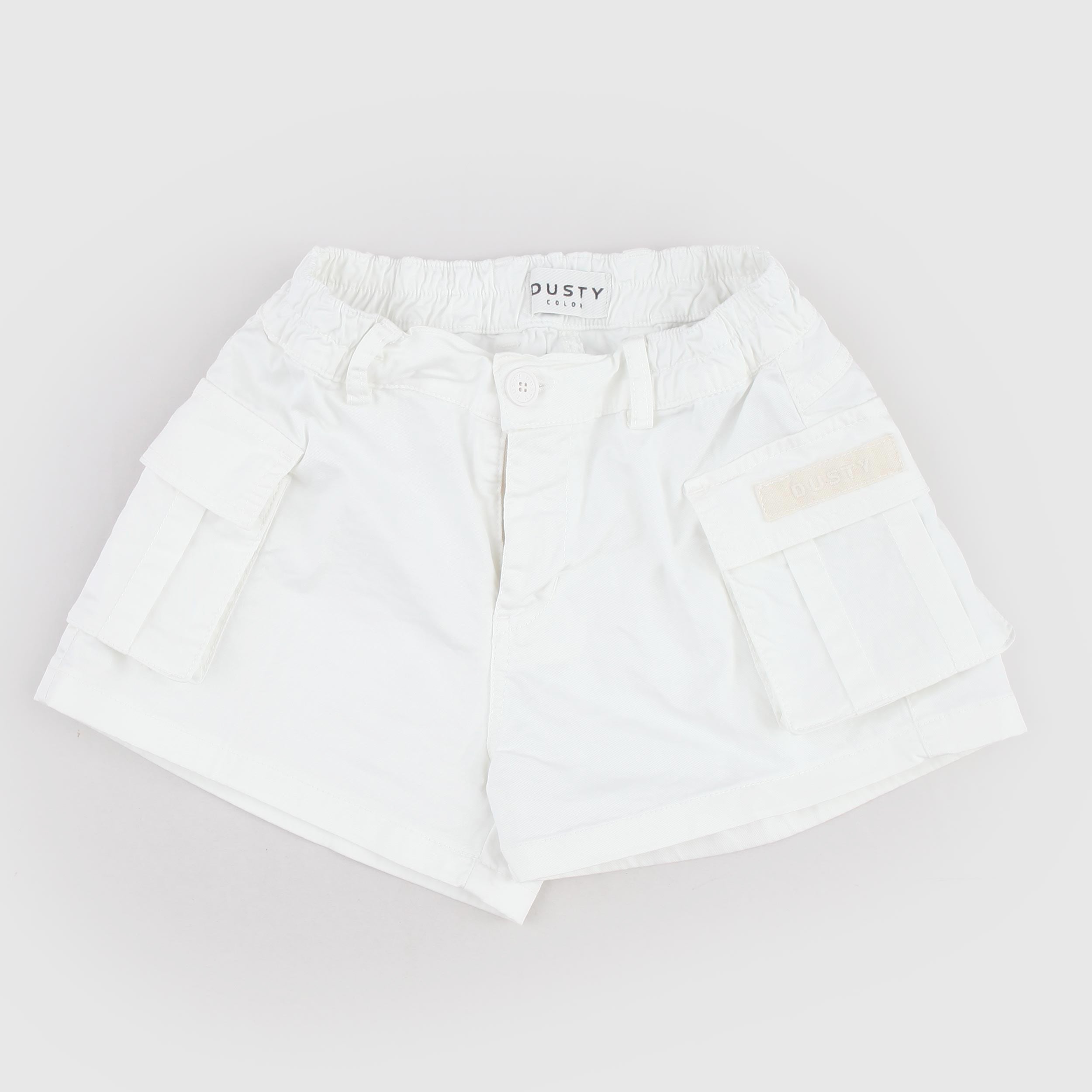Shorts Bianco con Chiusura a Patta Firmato DUSTY COLOR