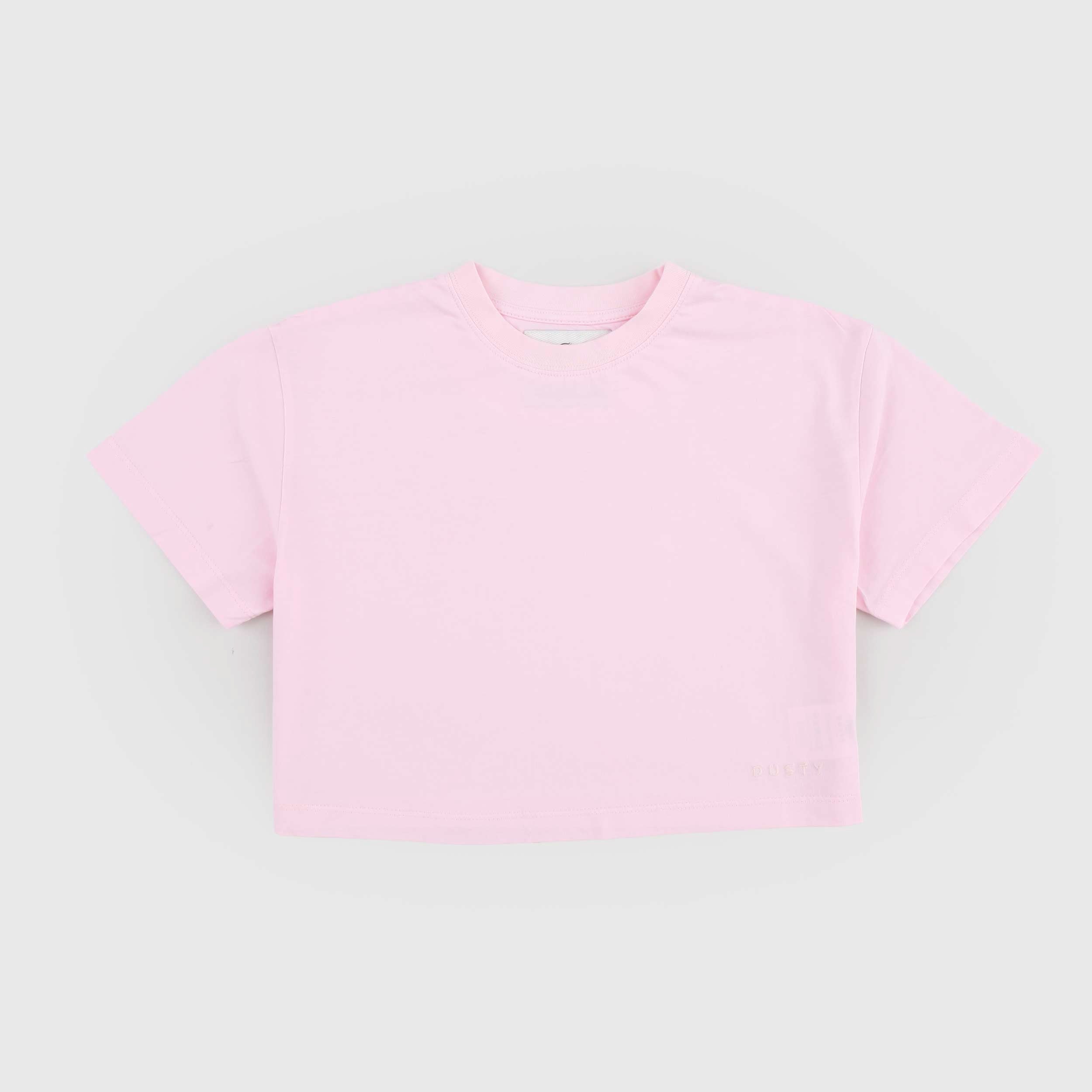 T-shirt Rosa con Scritta Iconica Firmata DUSTY COLOR