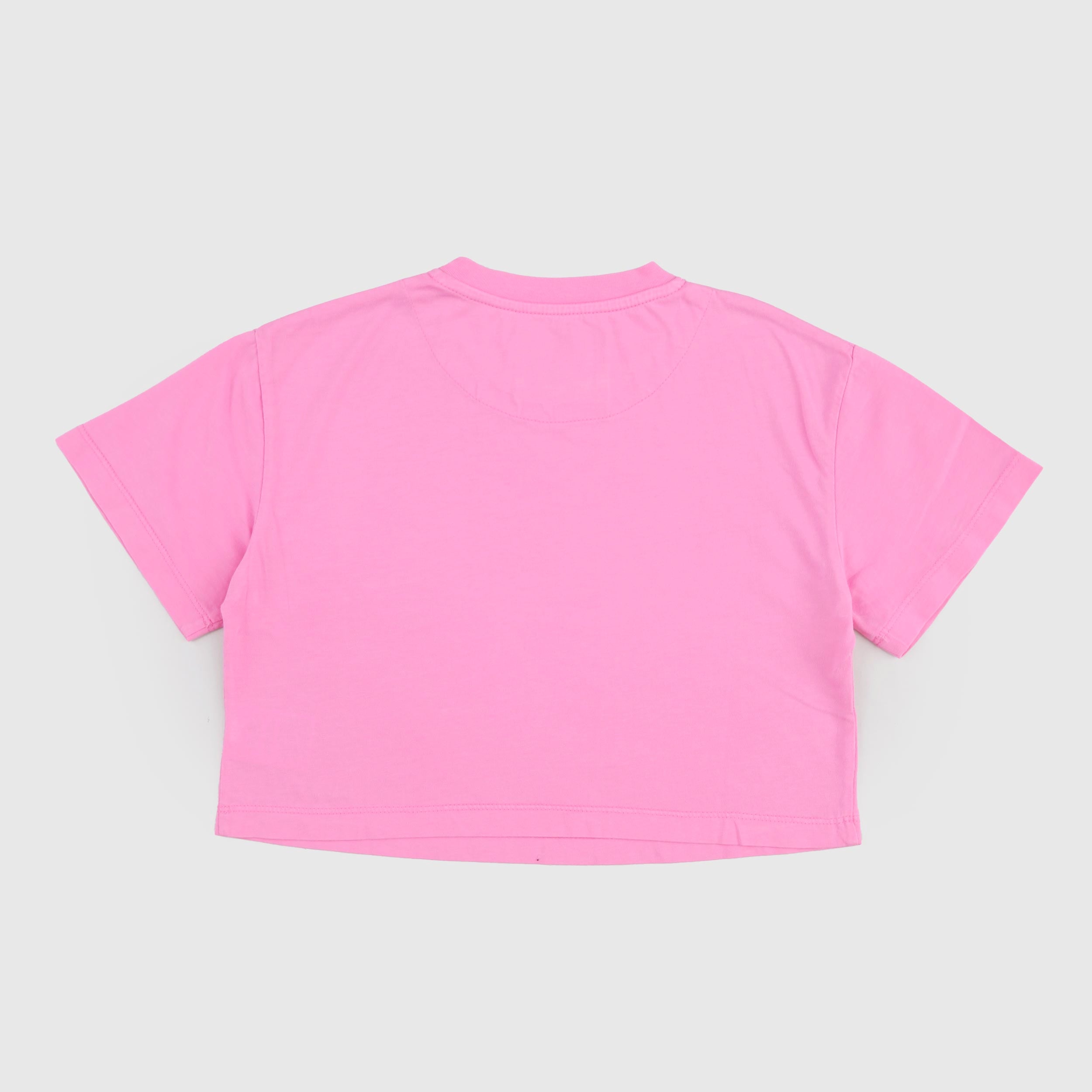 T-shirt Fucsia con Scritta Iconica Firmata DUSTY COLOR