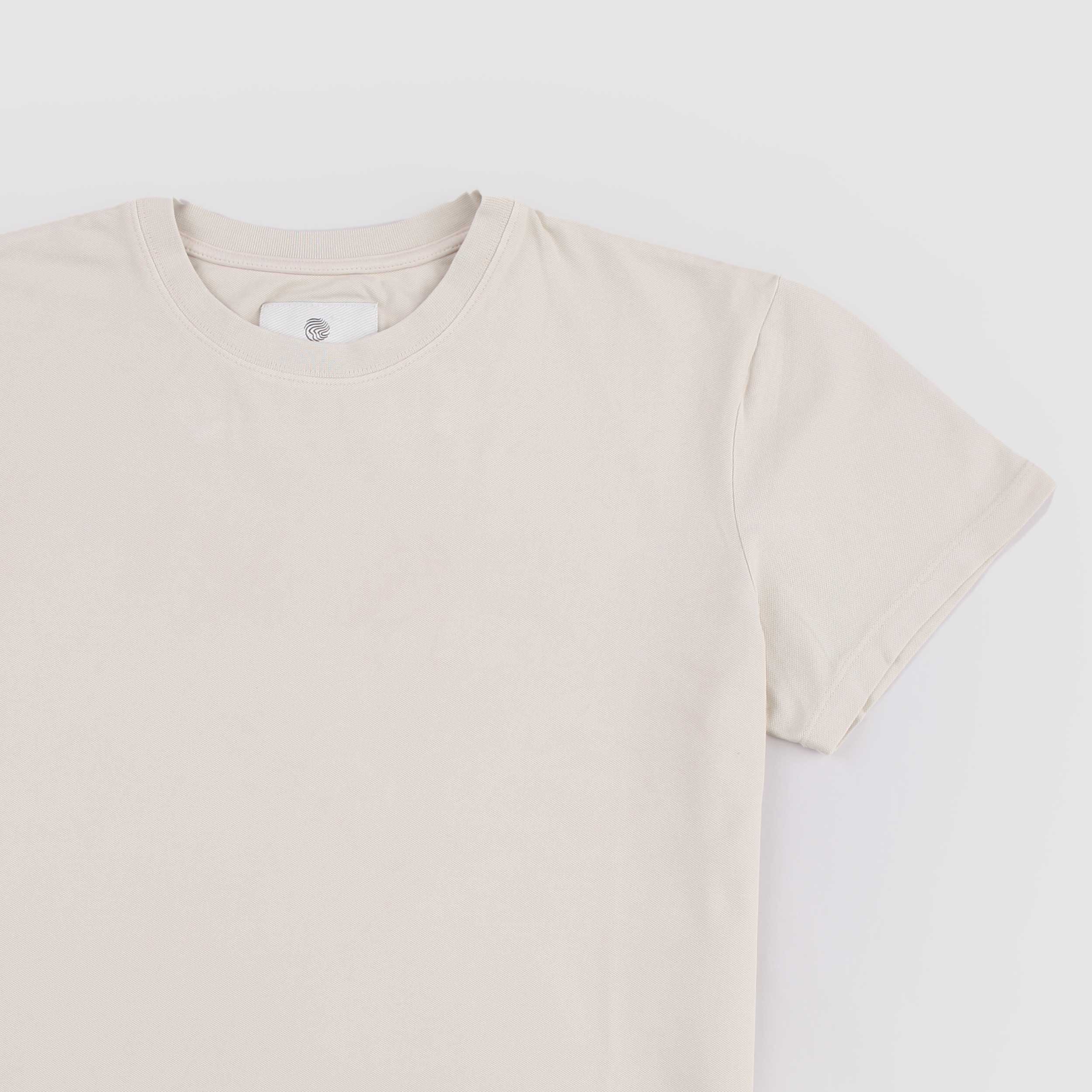 T-shirt Beige in Tessuto Oxford Firmata DUSTY COLOR
