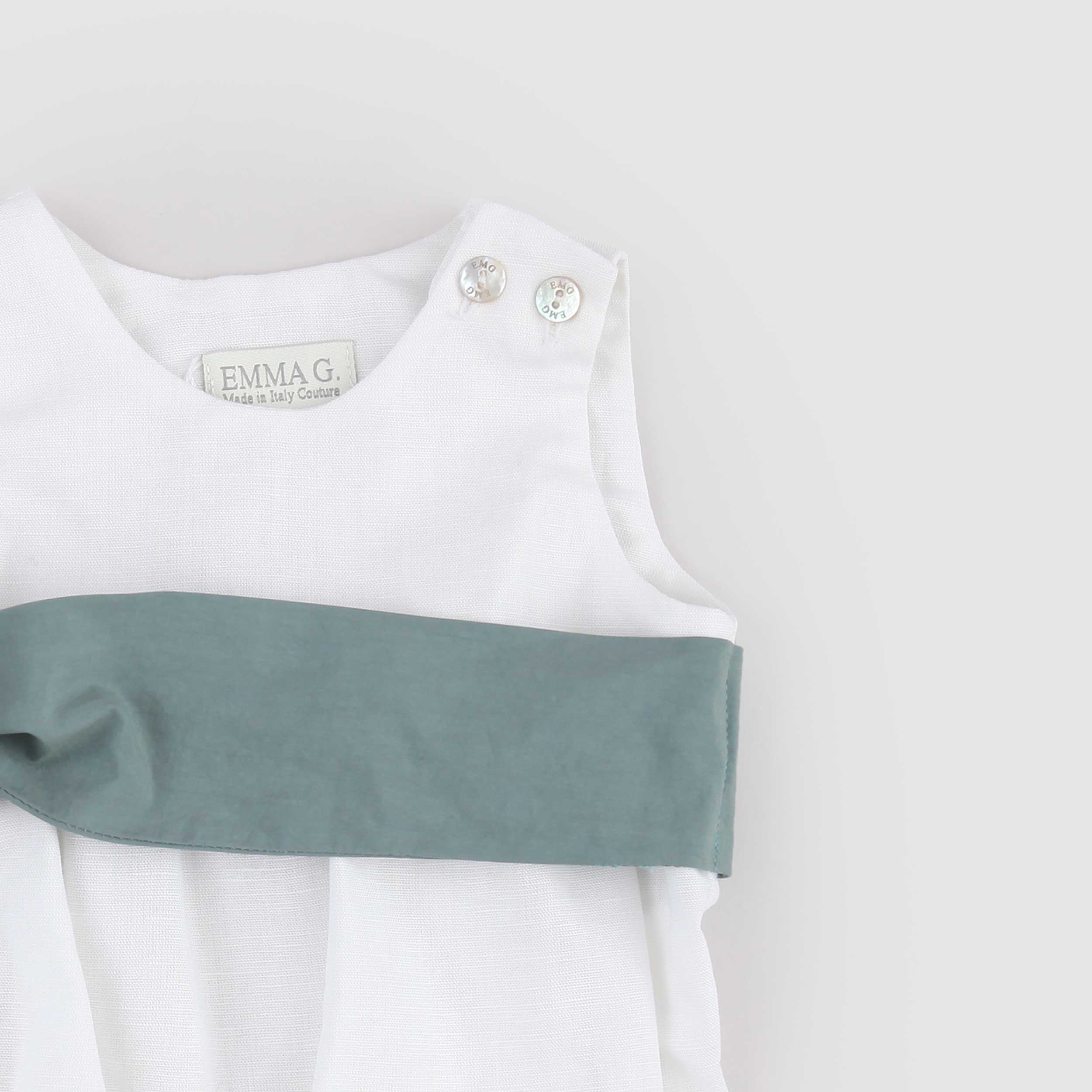 White Romper with Button Opening by EMMA G STYLE