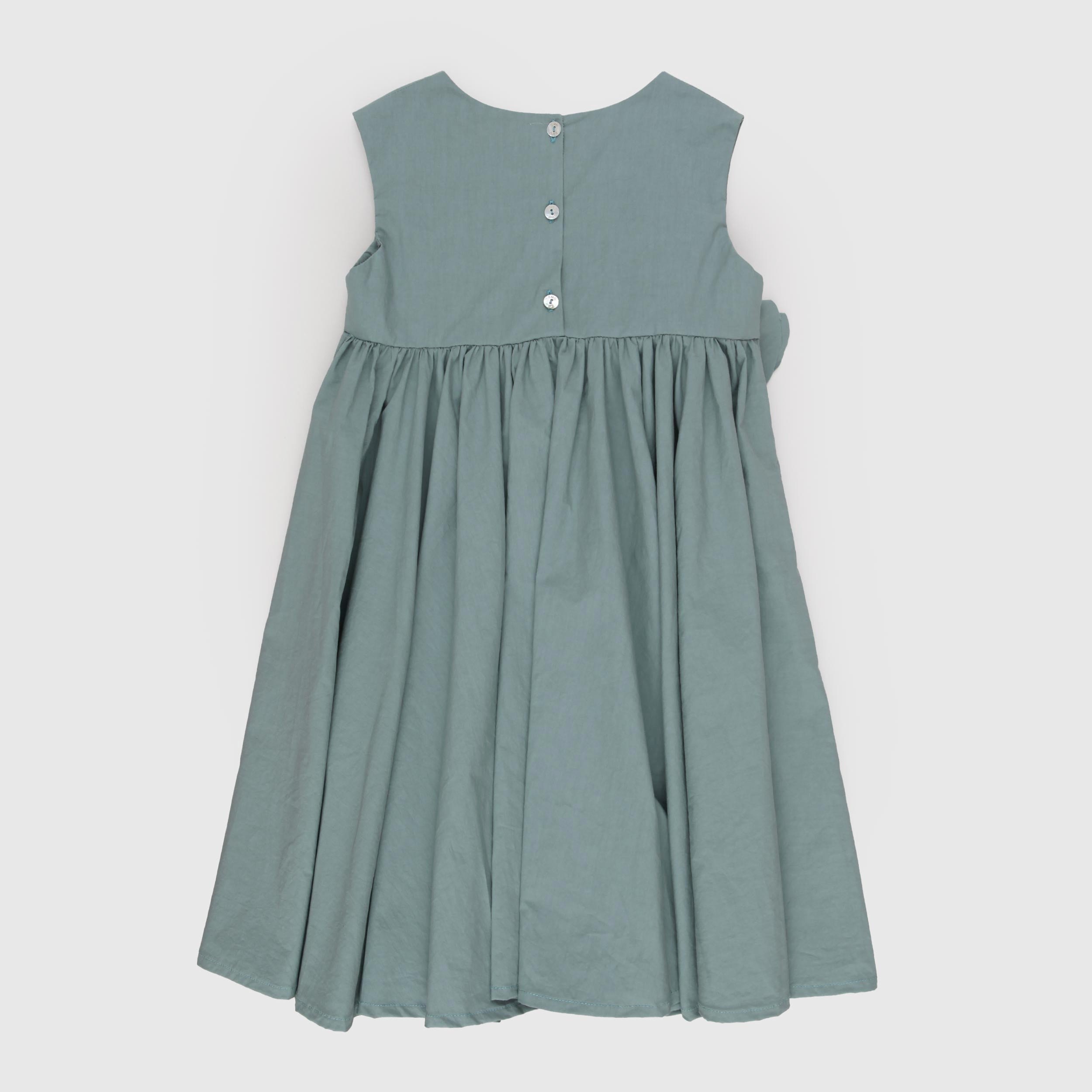 Abito Verde Petrolio con Fiore Firmato EMMA G STYLE