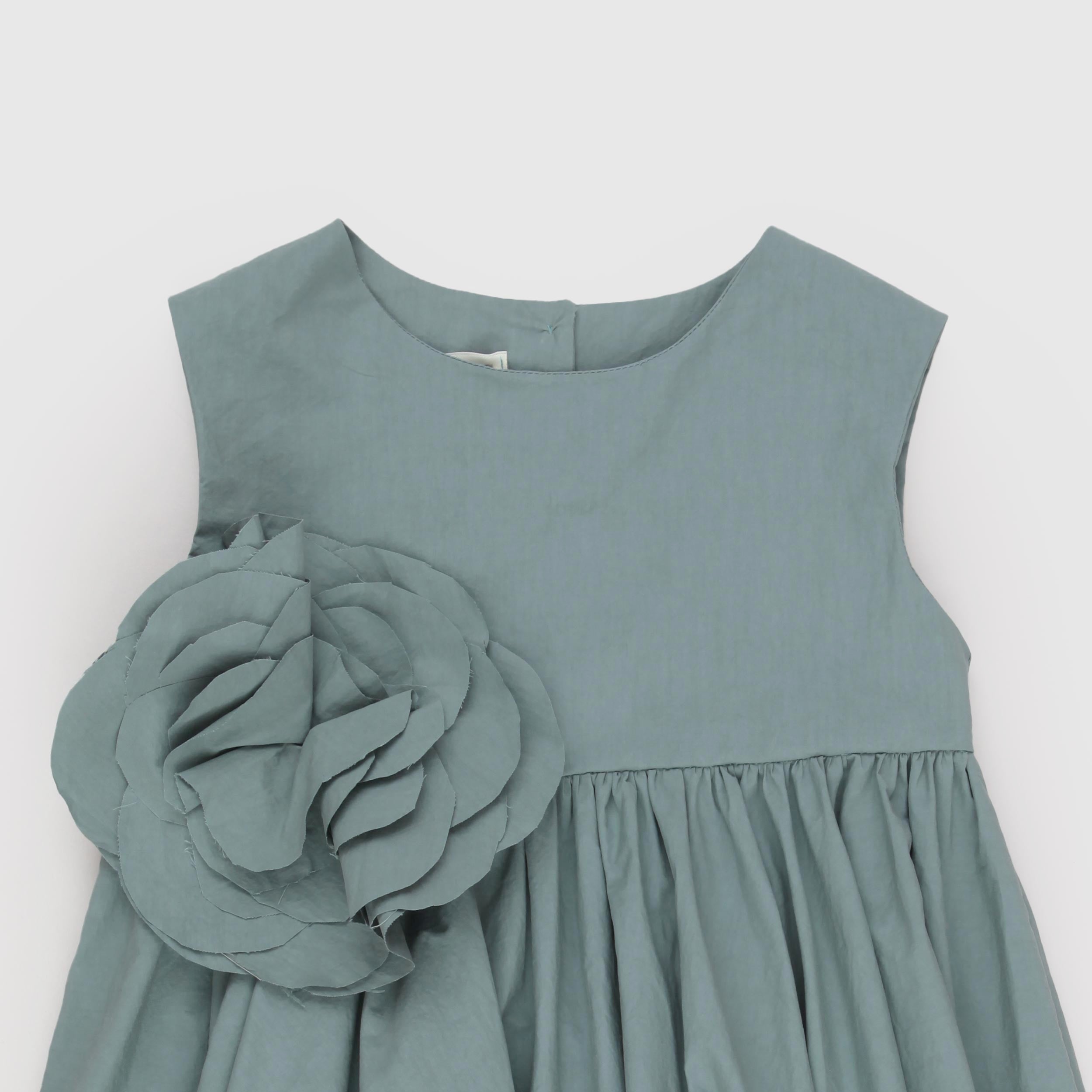 Petrol Green Dress with Flower by EMMA G STYLE