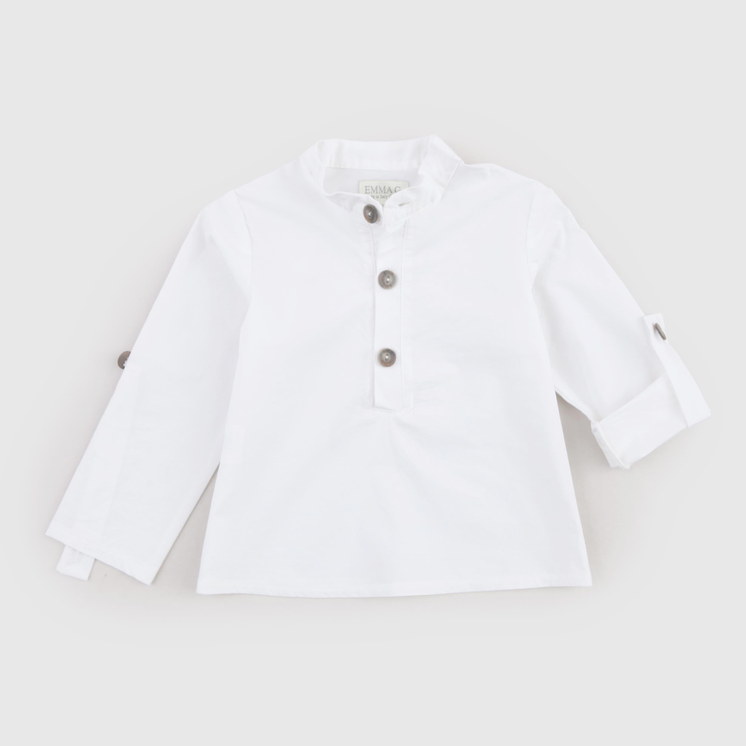 EMMA G STYLE Signed White Three-Button Shirt