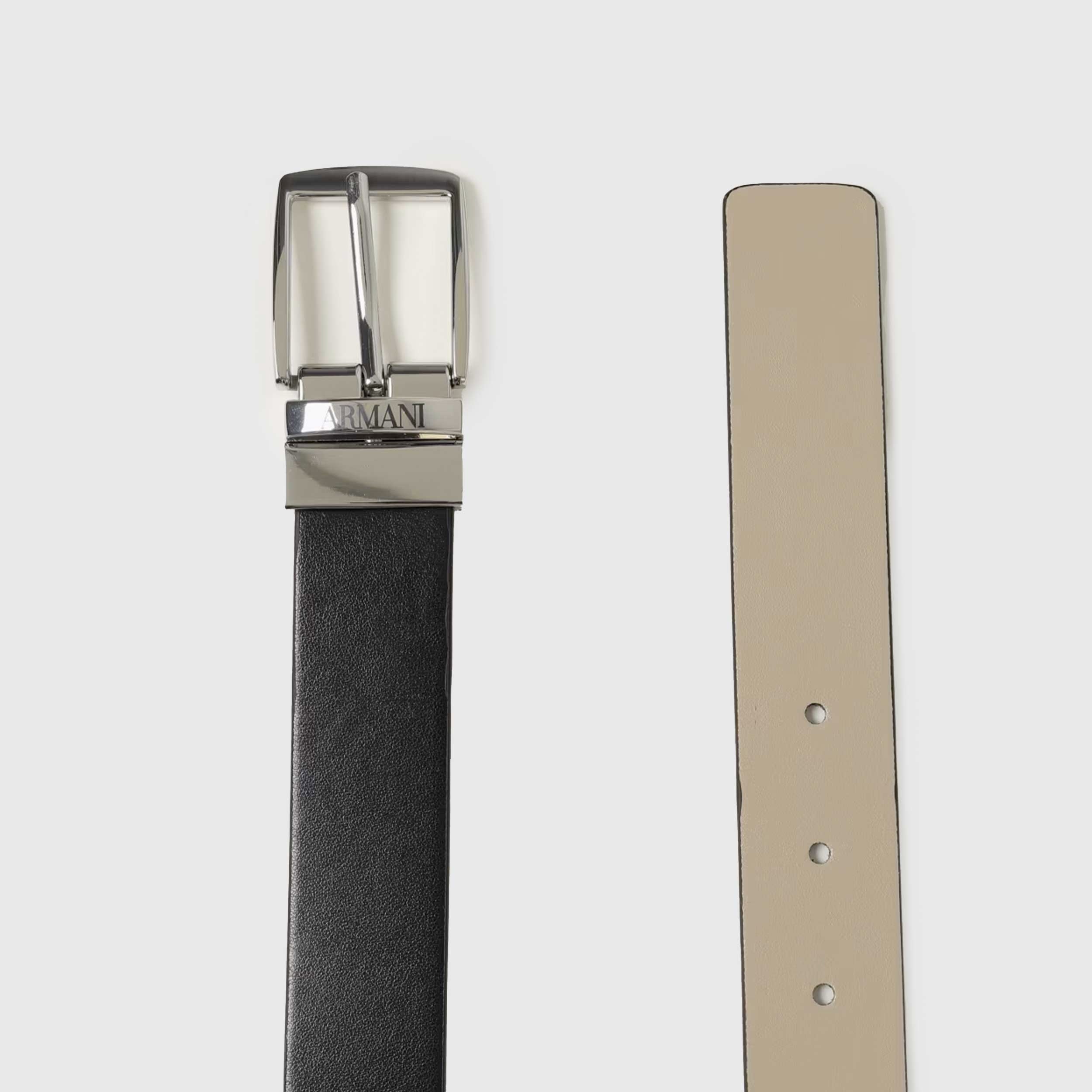 Cintura in Pelle Blu con Fibbia Firmata ARMANI JUNIOR