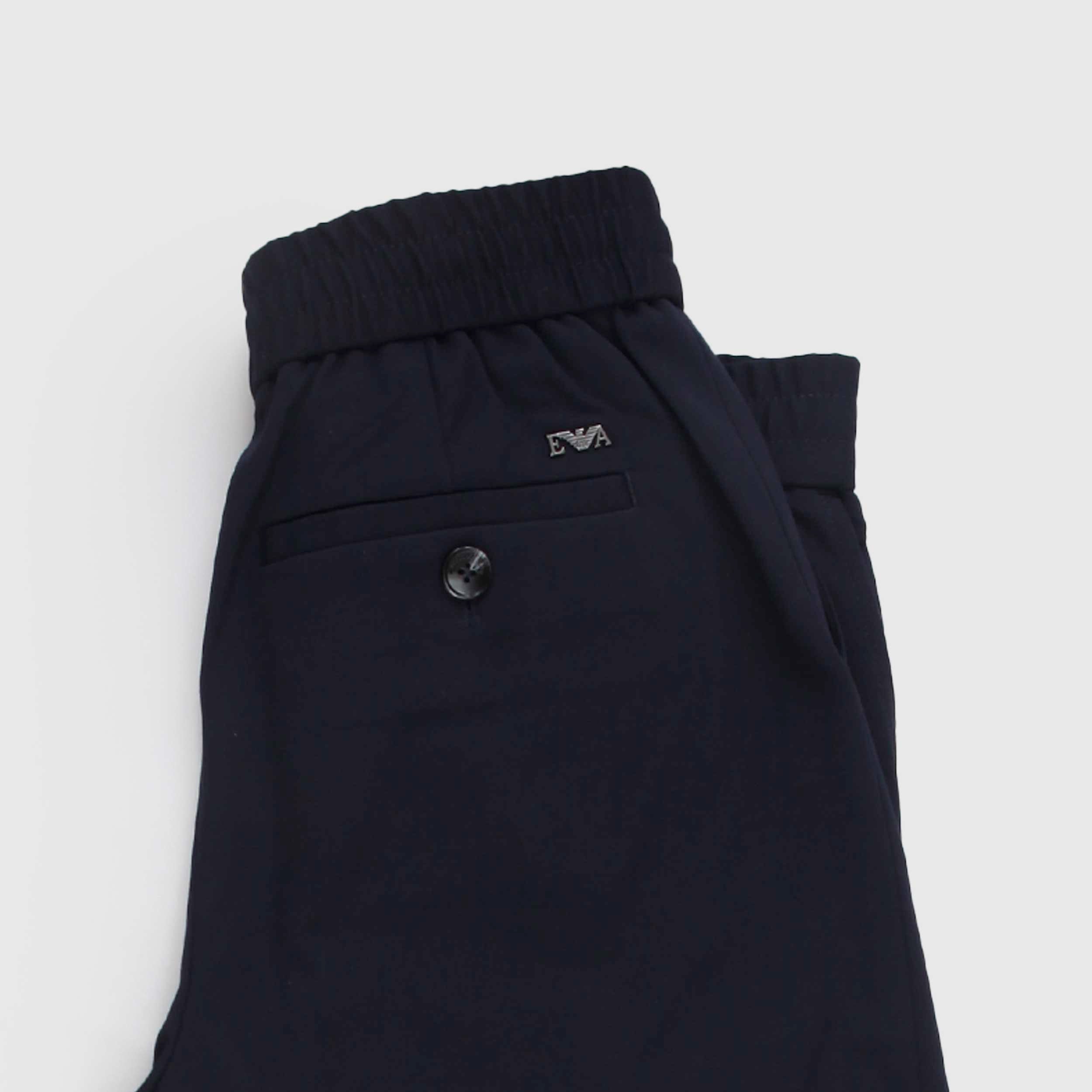 Blue Trousers with Fluid Fabric by ARMANI JUNIOR