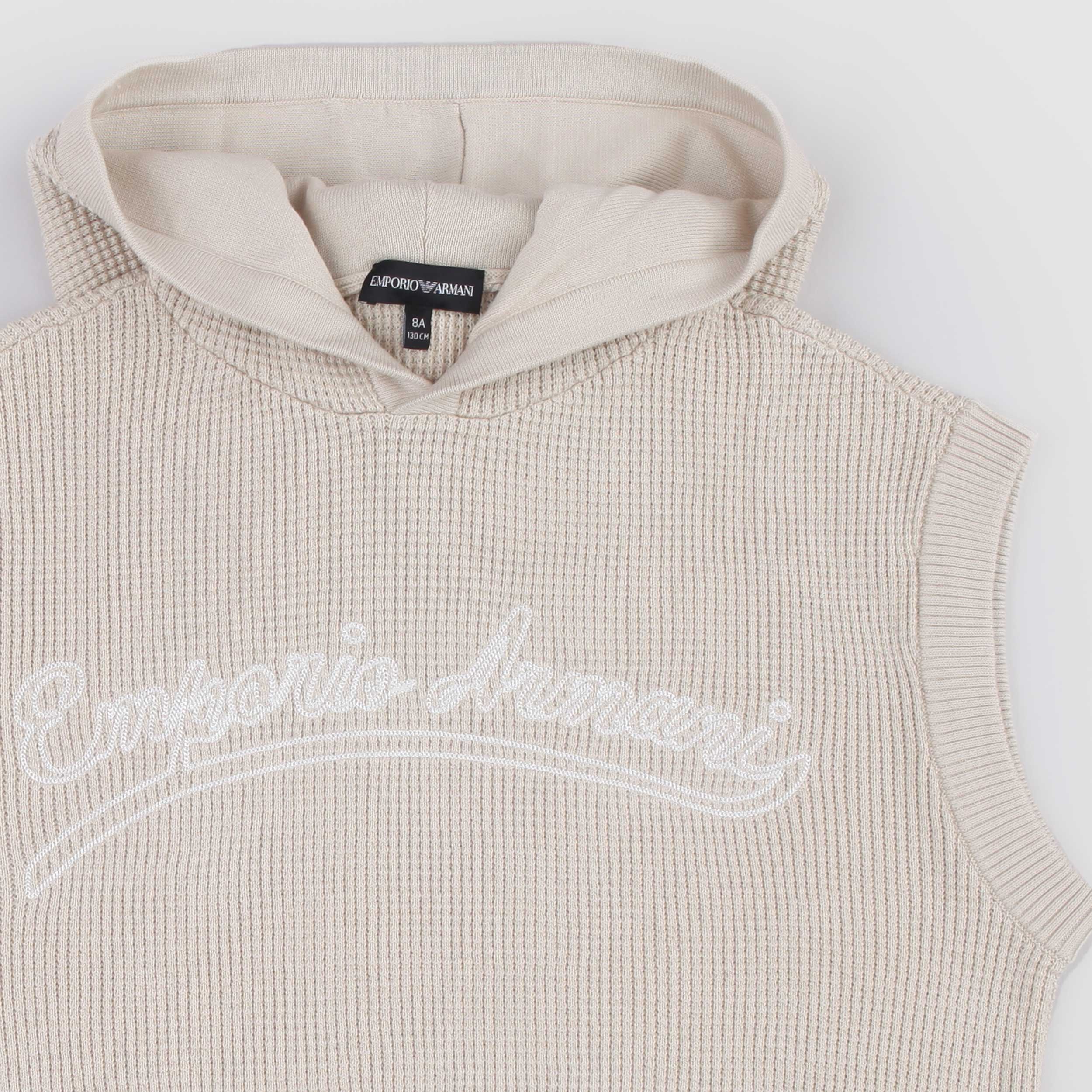 Beige Sweater with Embroidered Writing by ARMANI JUNIOR