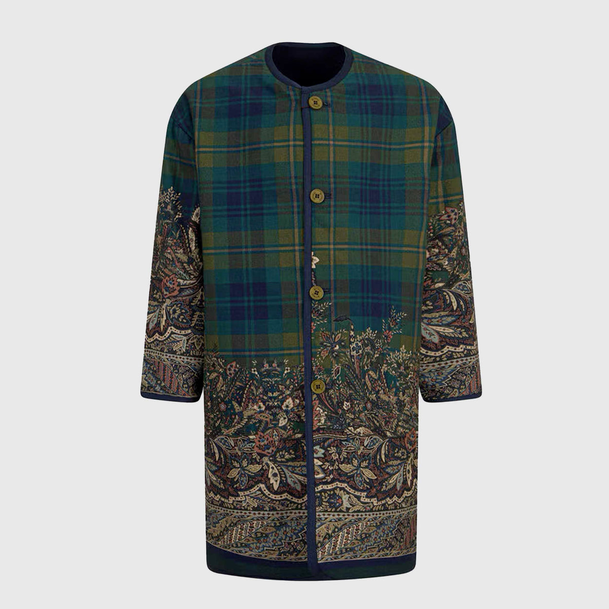 Cappotto Reversibile Blu e Fantasia per Ragazza by ETRO