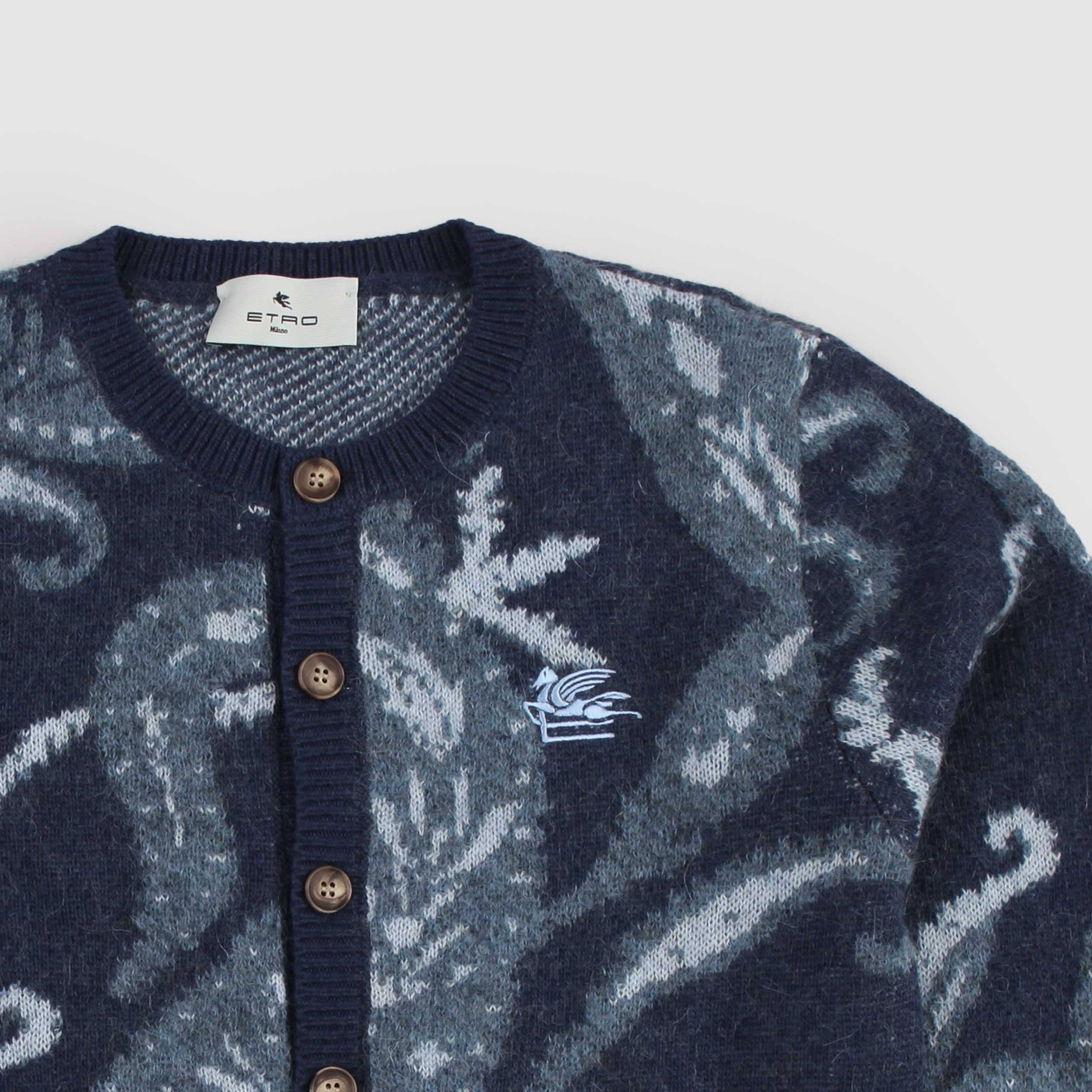 Blue Fantasy Cardigan for Boys Signed ETRO