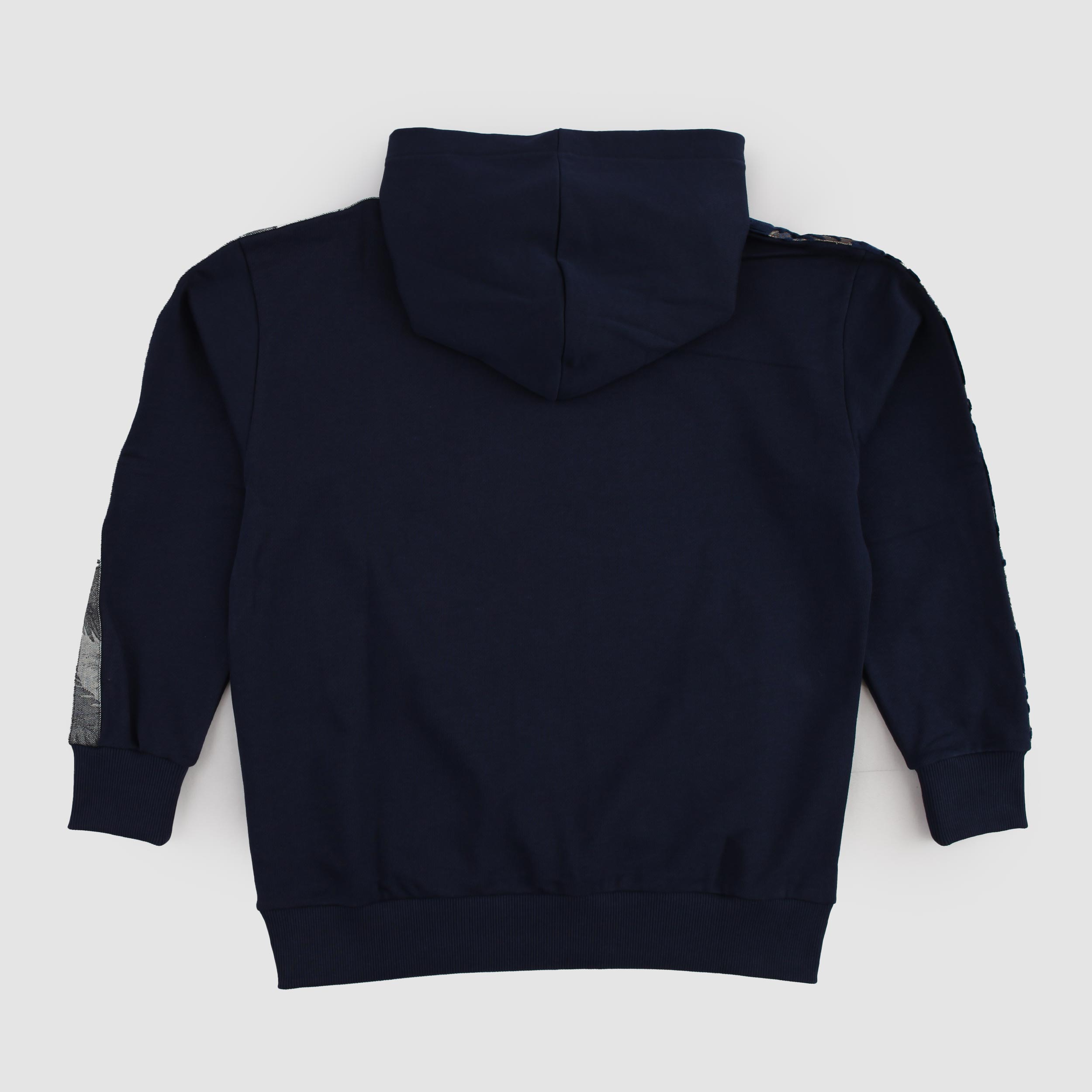 Felpa Blu con Cappuccio e Stampa Damascata By ETRO