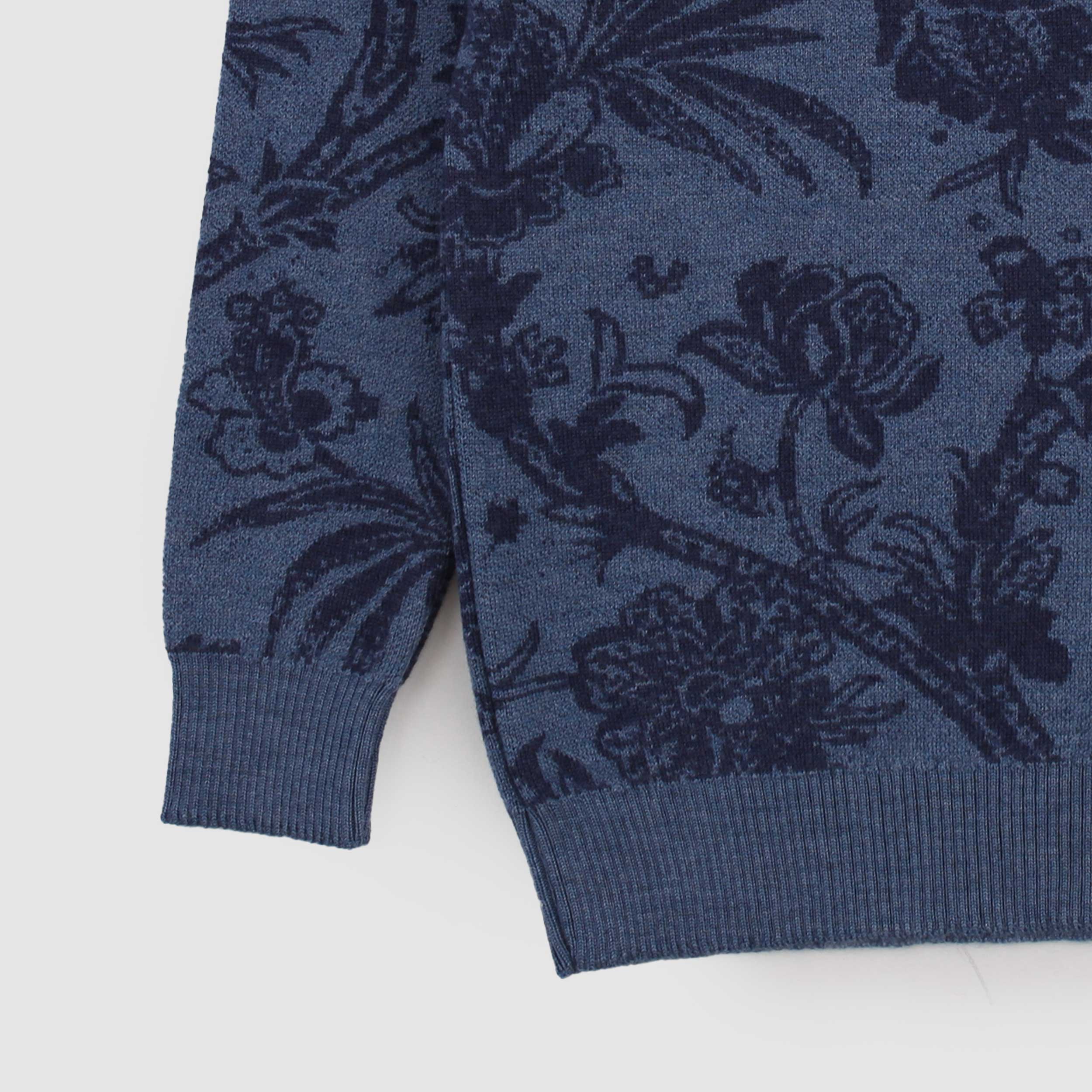 Blue T-shirt with Floral Designs By ETRO