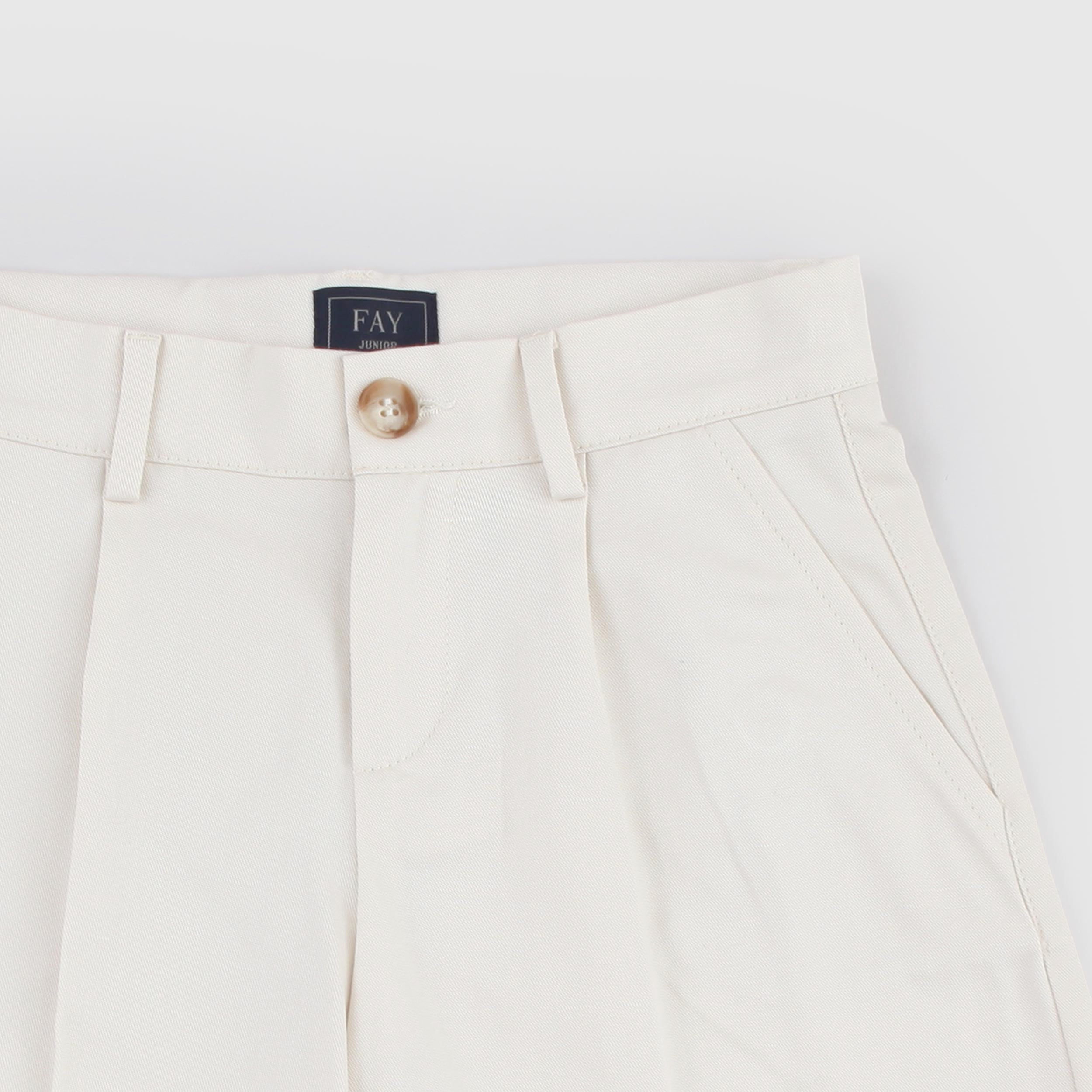 Bermuda Color Ghiaccio con Logo Firmato FAY JUNIOR