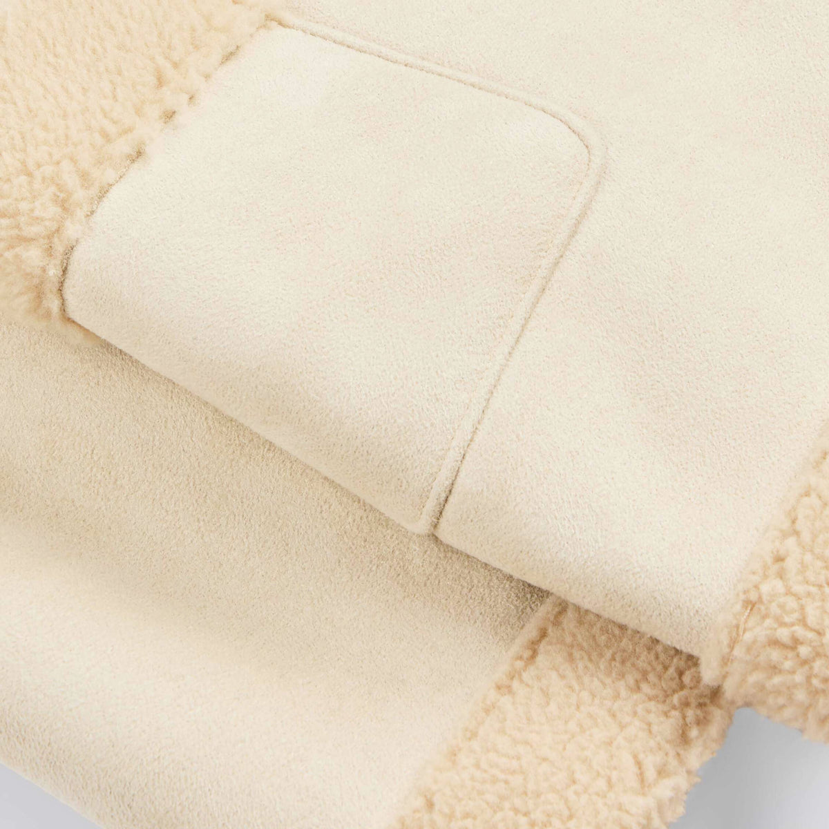 Giacca Doppiopetto Beige Effetto Shearling per Ragazza FAY JUNIOR