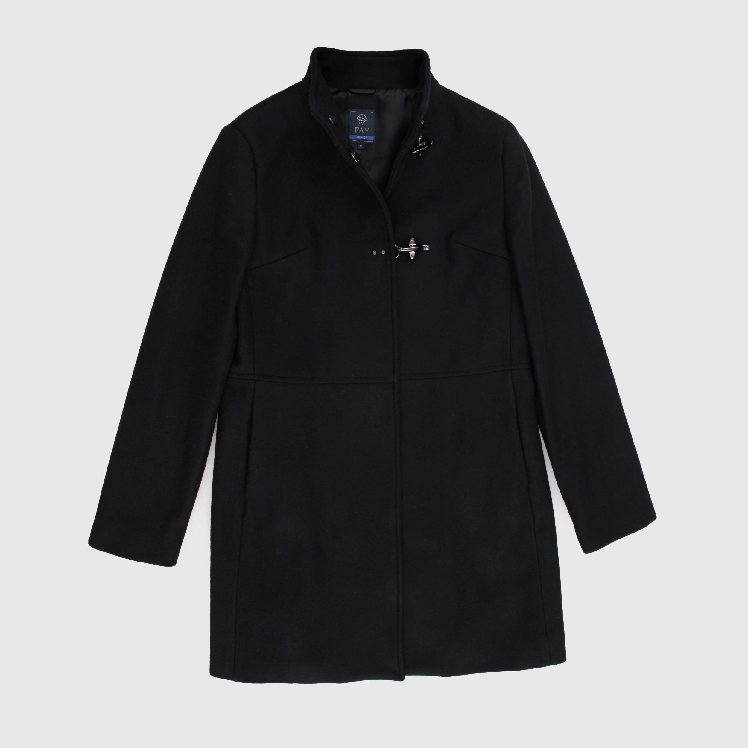 Black Coat with Carabiners for Girl By FAY JUNIOR