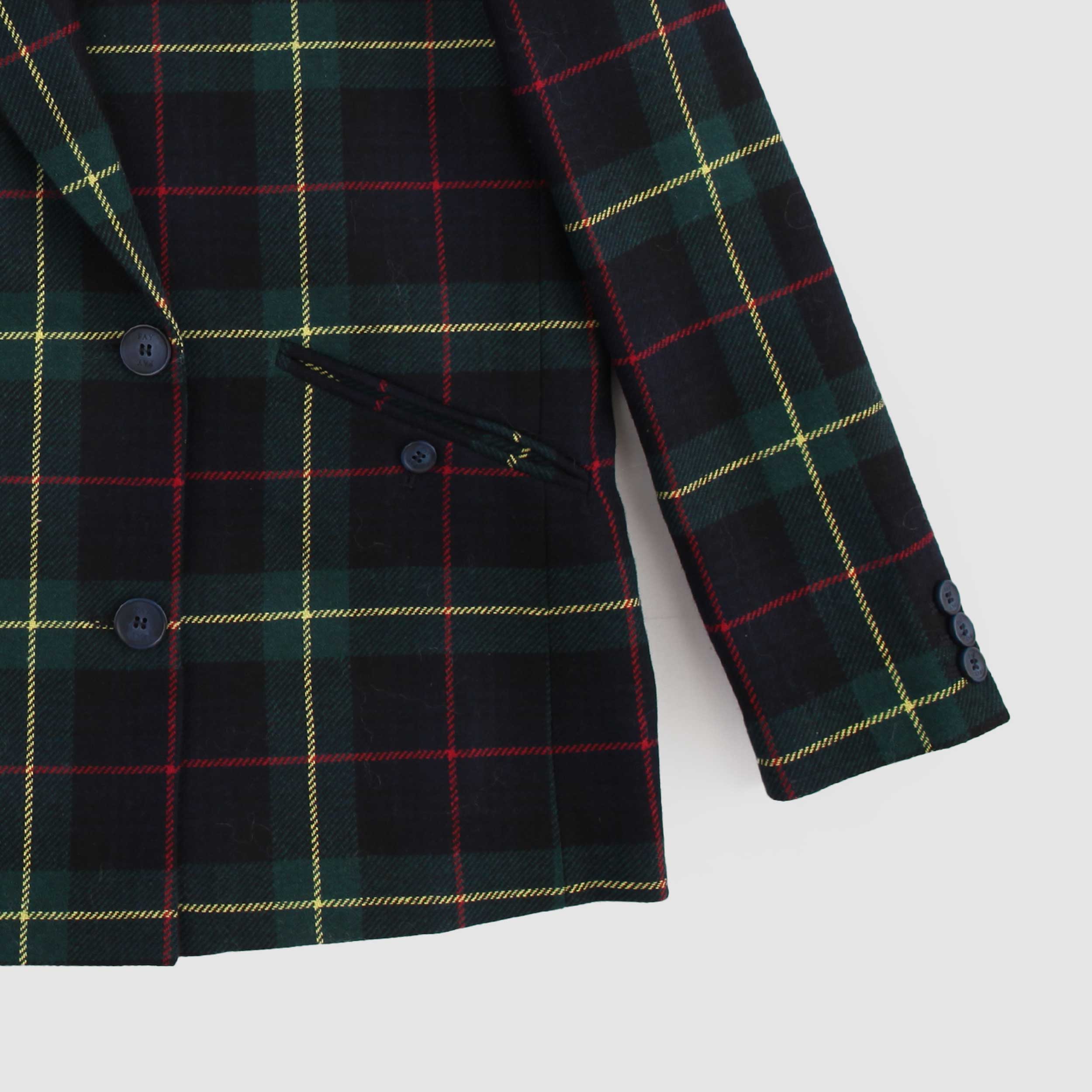 Scottish Green and Blue Check Jacket for Girls By FAY JUNIOR