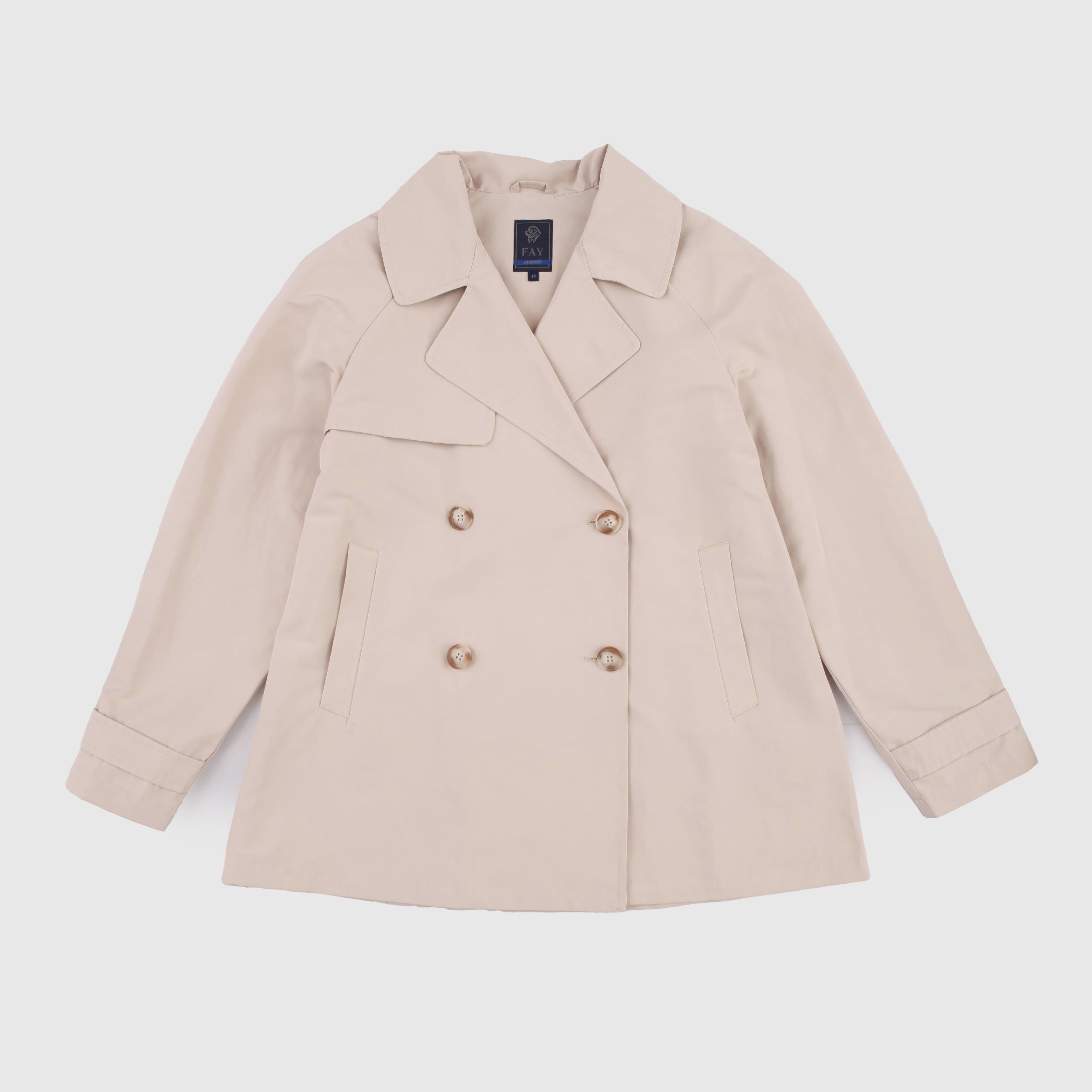 Impermeabile Beige Doppiopetto Firmato FAY JUNIOR