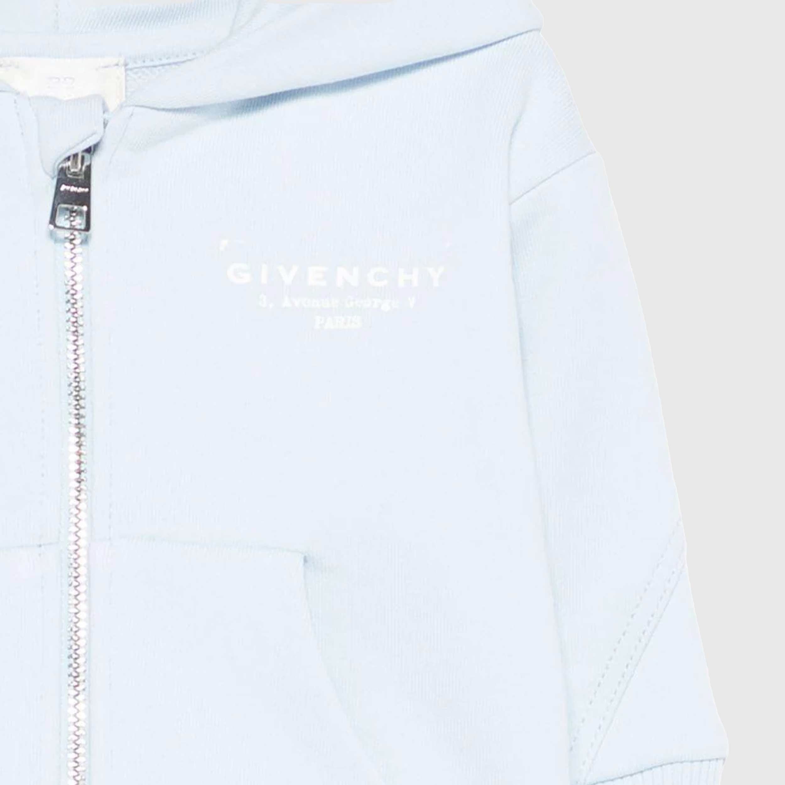 Felpa Celeste con Scritta a Contrasto Bianca Firmata GIVENCHY