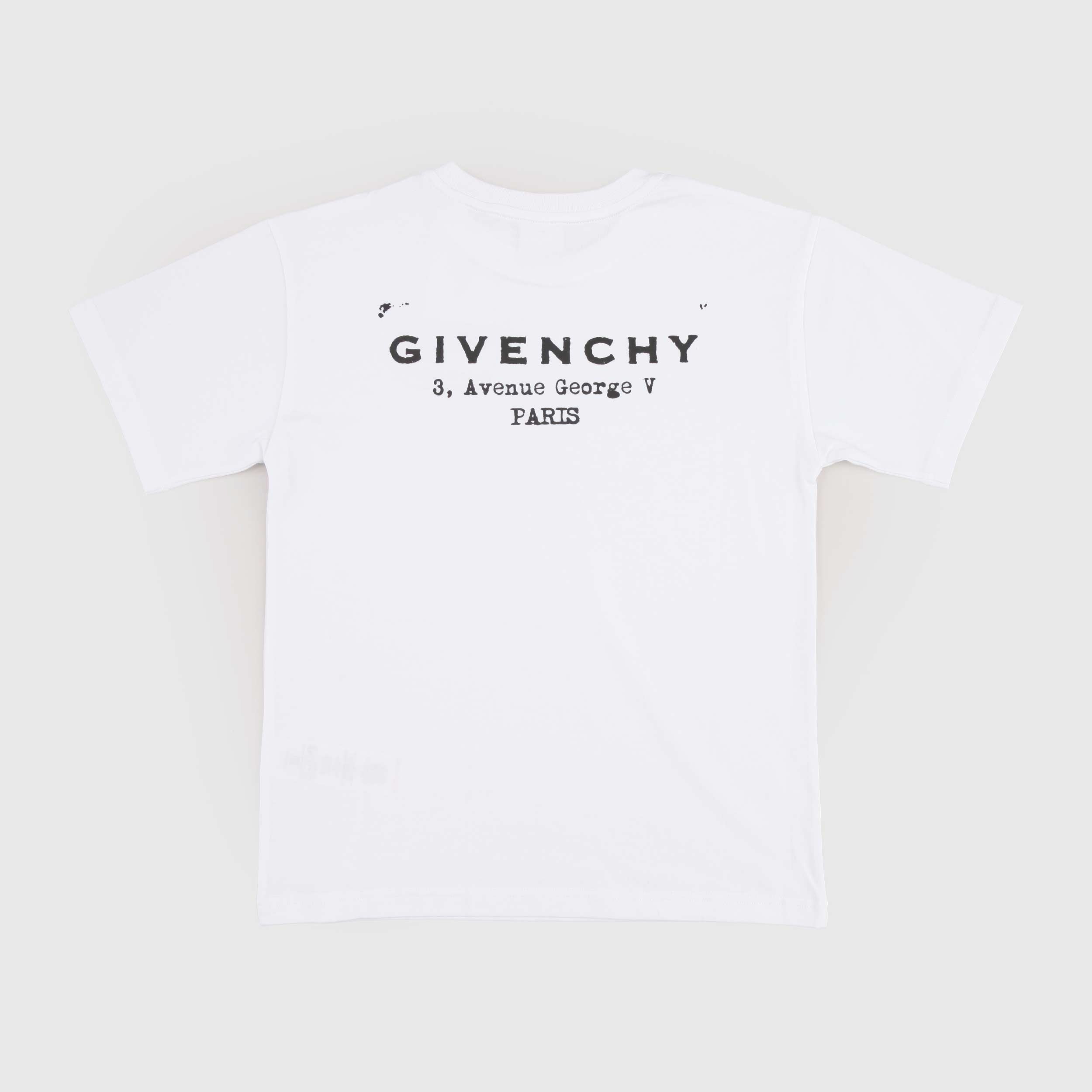 T-shirt Bianca con Logo a Contrasto Nero Firmata GIVENCHY