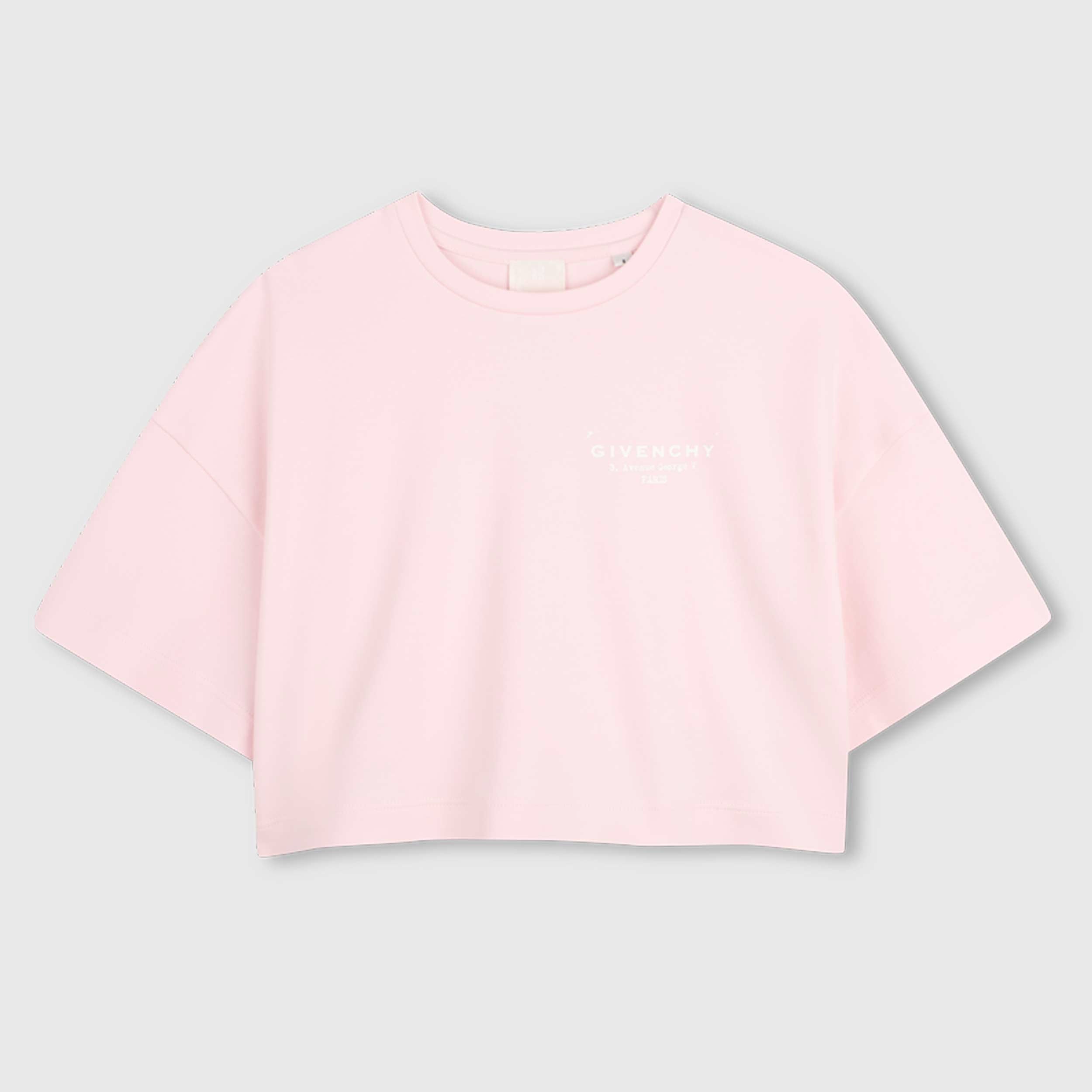 GIVENCHY Branded Pink Cropped Boxy T-Shirt